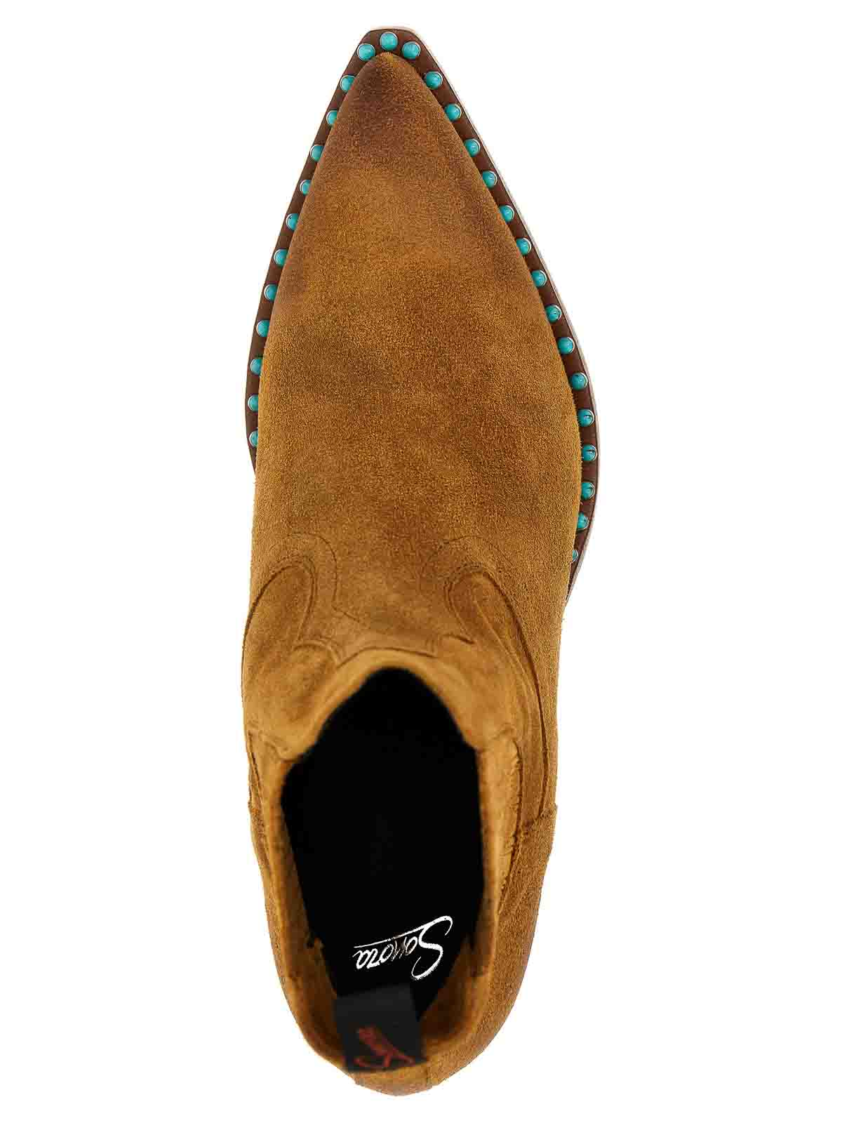 Shop Sonora Hidalgo Mini Ankle Boots In Beige