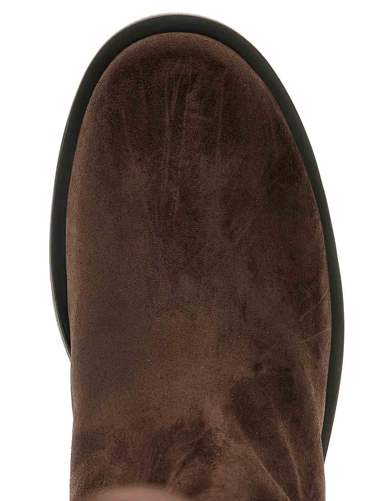 Shop Stuart Weitzman 5050 Bold Fringe Boots In Brown
