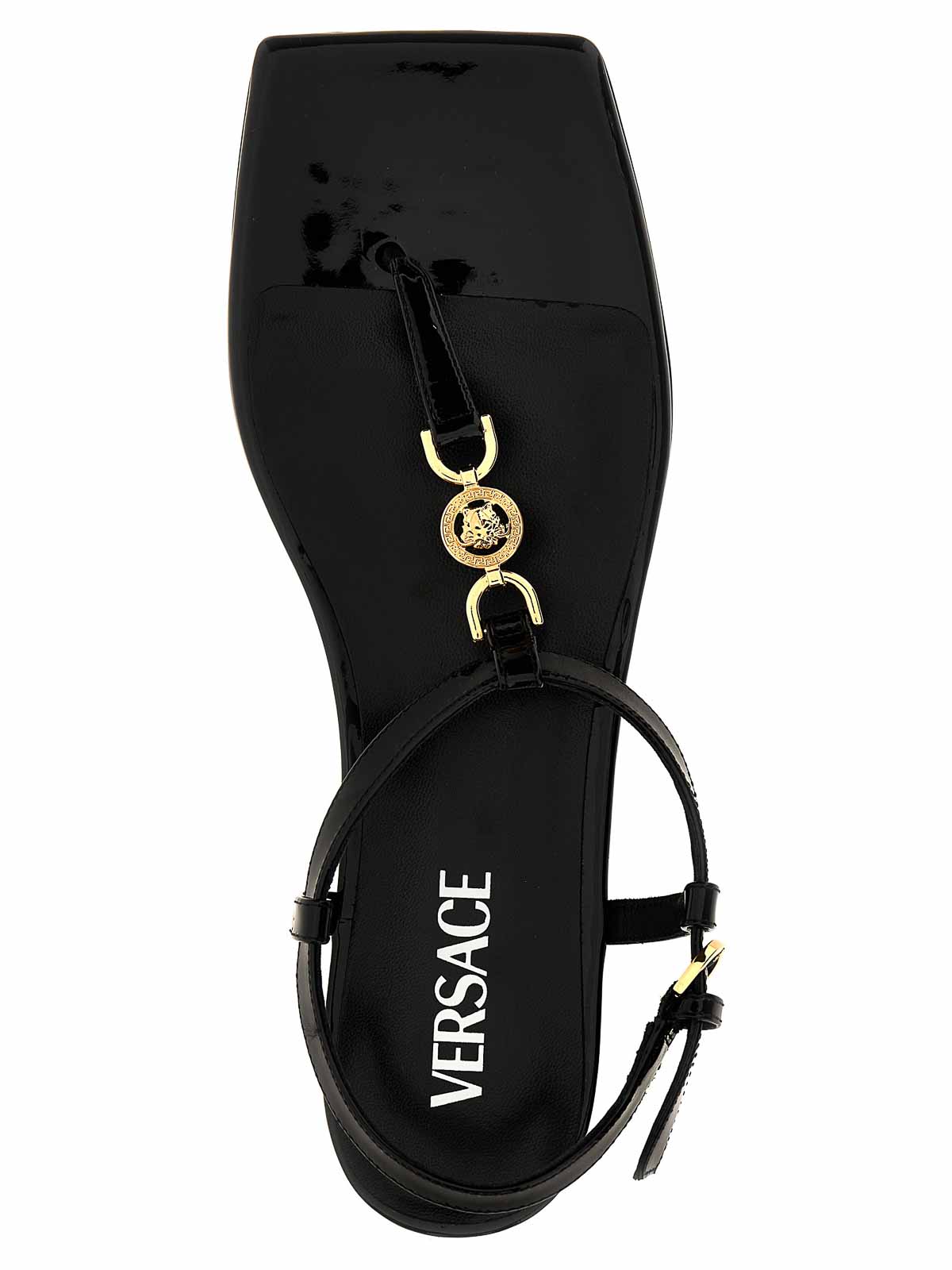 Shop Versace Medusa  Sandals In Black