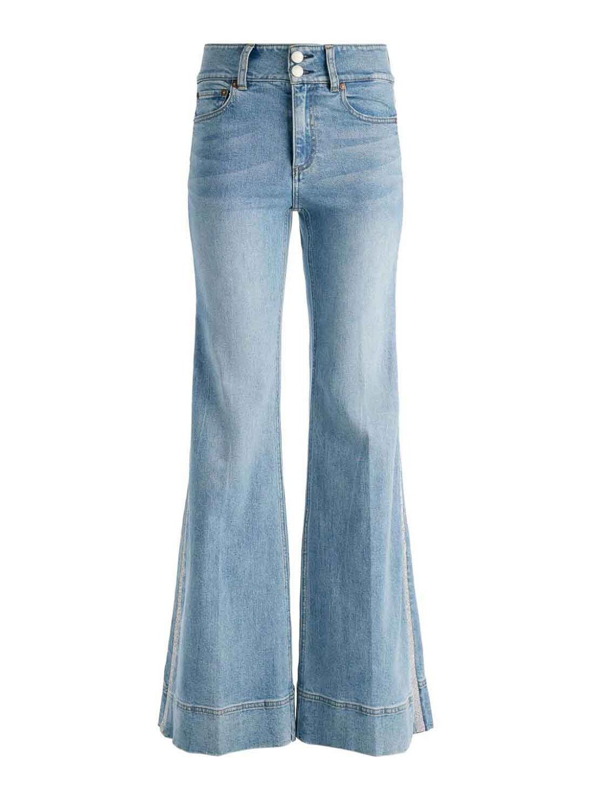 Shop Alice And Olivia Flared Jeans In Light Blue
