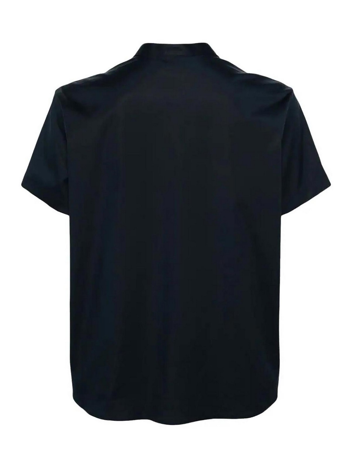 Shop Fay Mandarin Collar Shirt In Blue