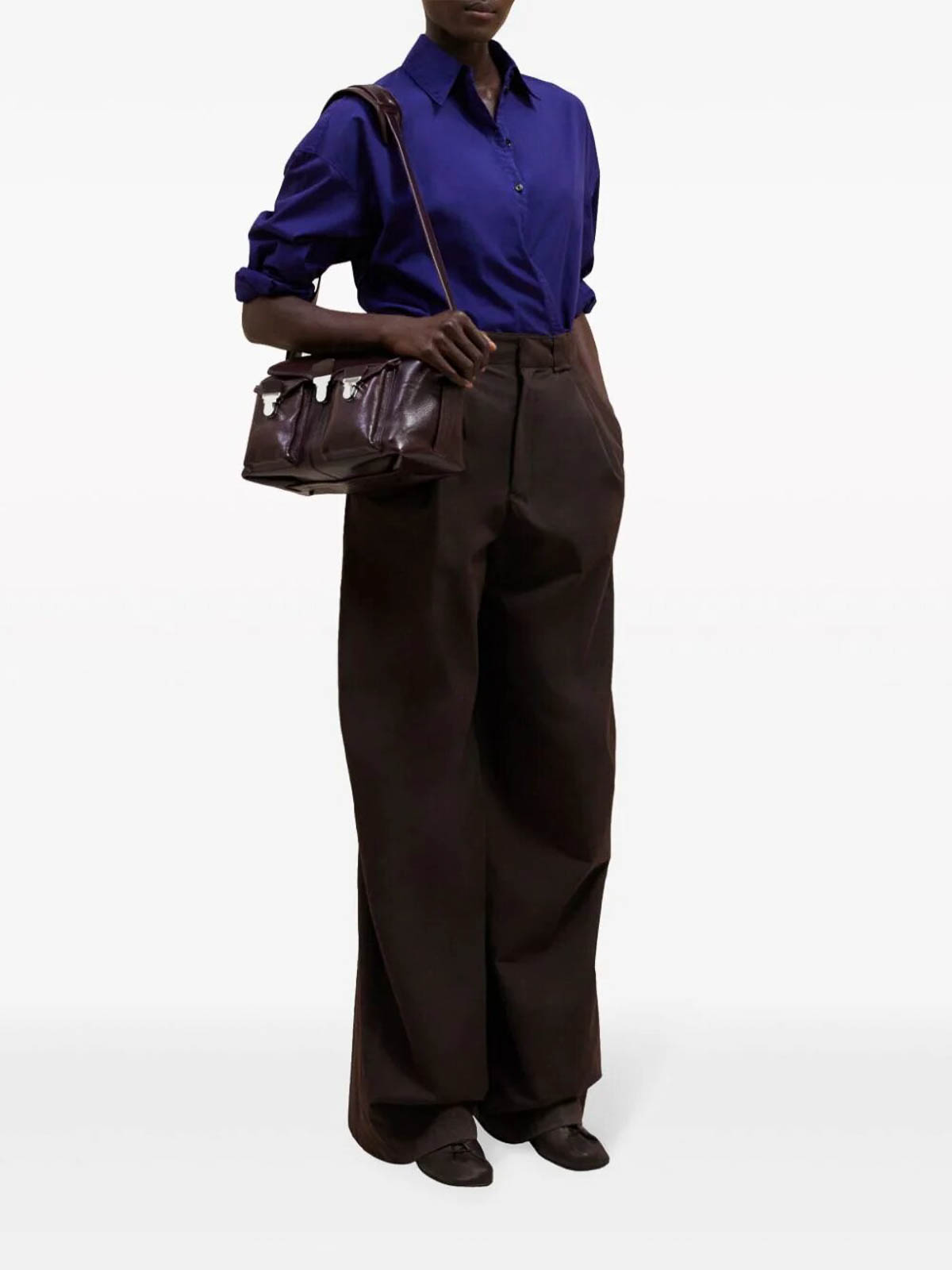 Shop Lemaire Straight Collar Twisted Shirt In Purple