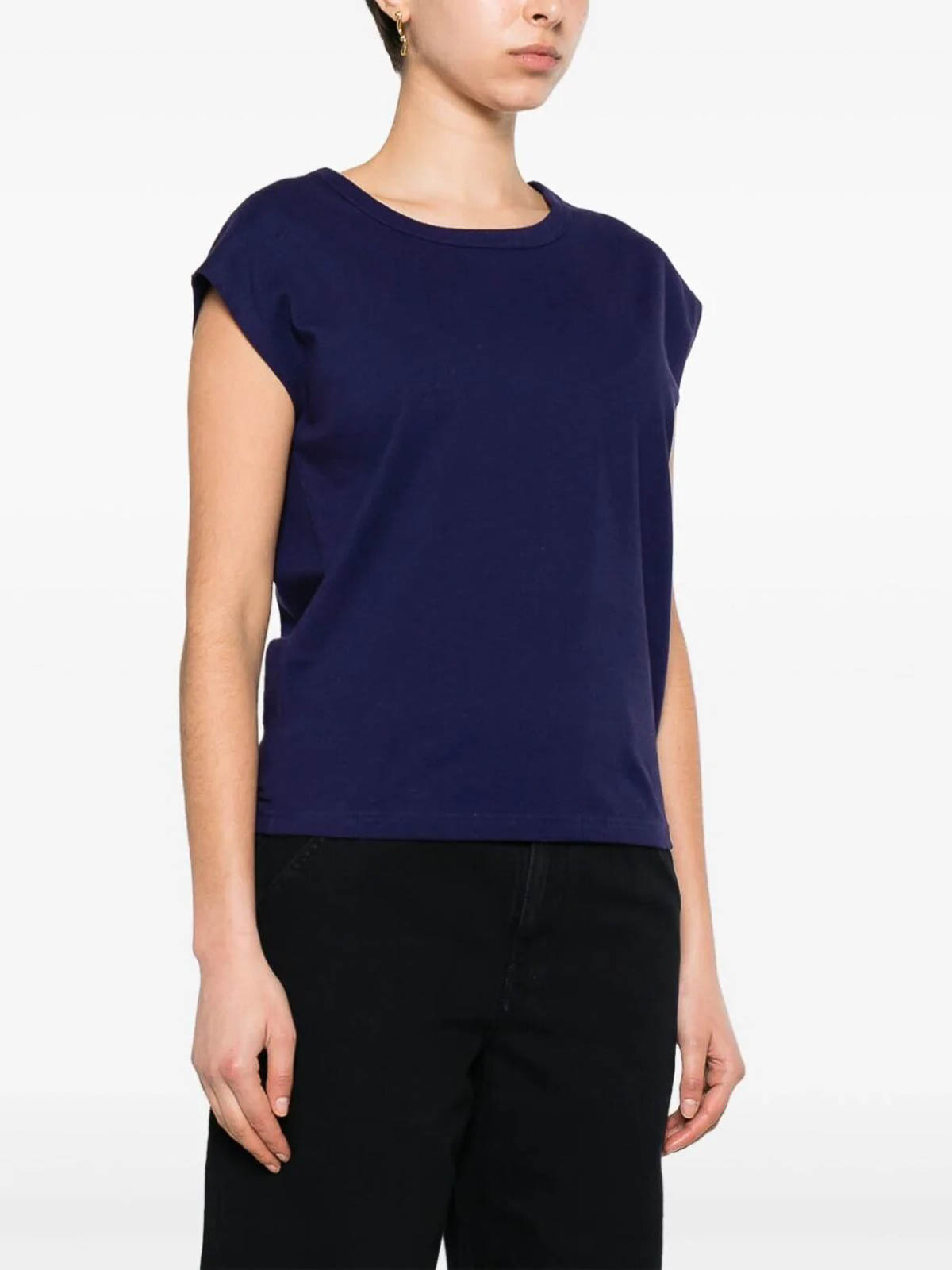Shop Lemaire Cap Sleeve T-shirt In Purple