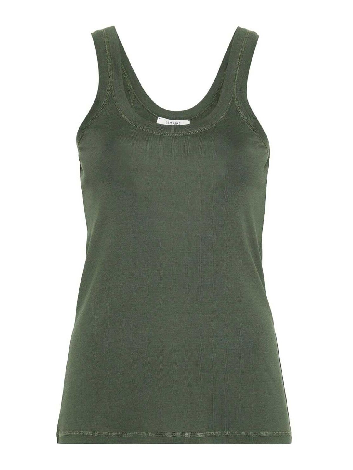Shop Lemaire Rib Tank Top In Green