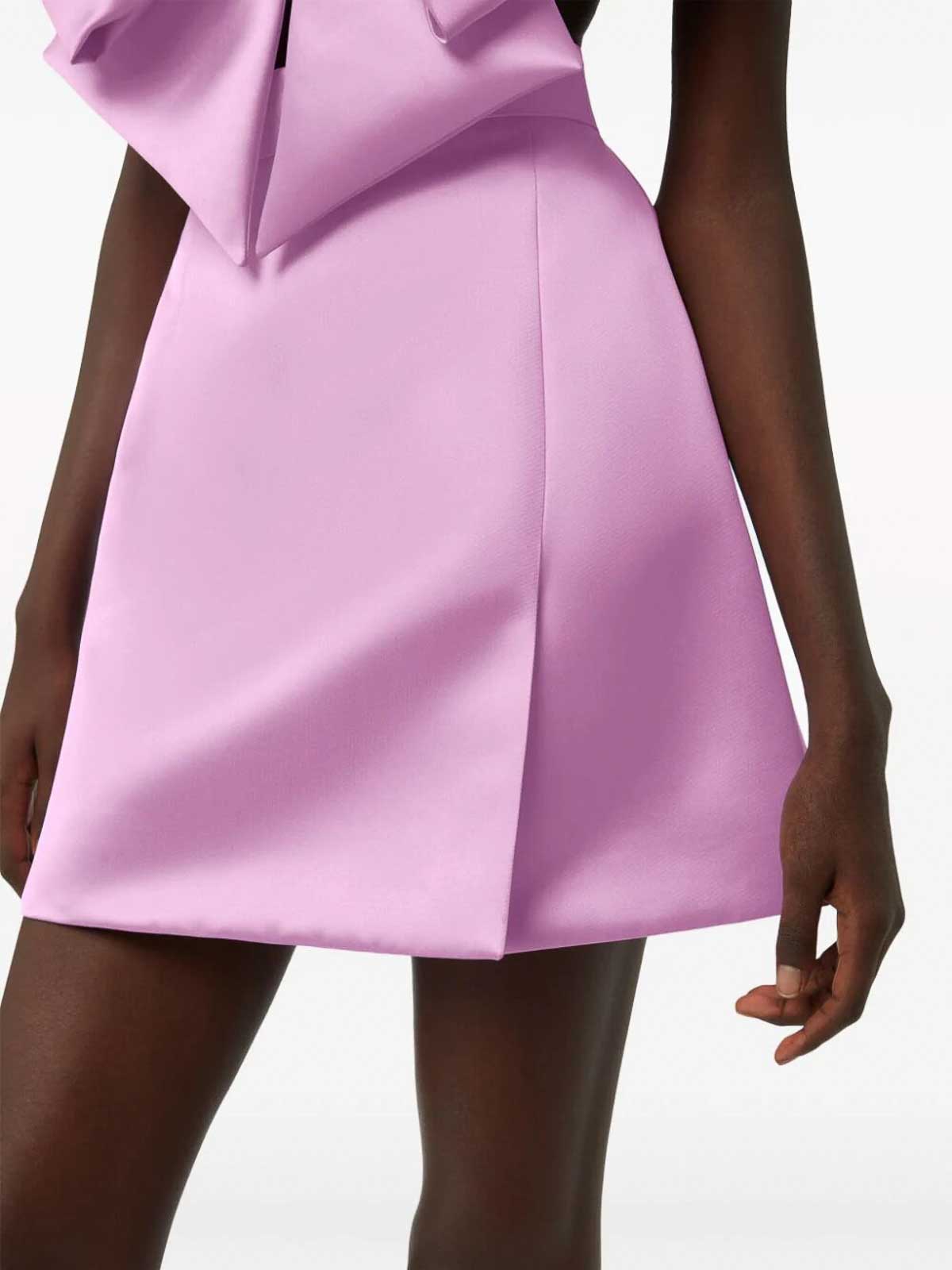 Shop Nina Ricci Mini A-line Satin Skirt In Nude & Neutrals