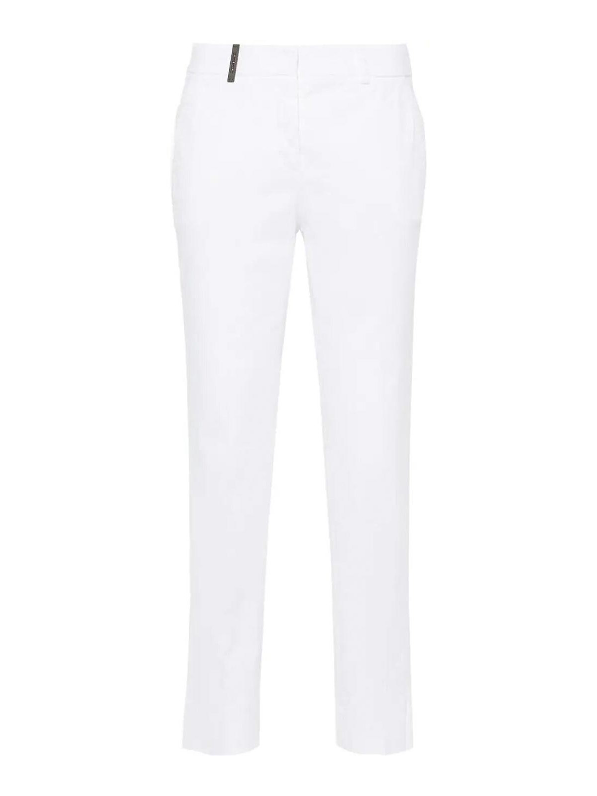 Shop Peserico Straight Leg Trousers In White