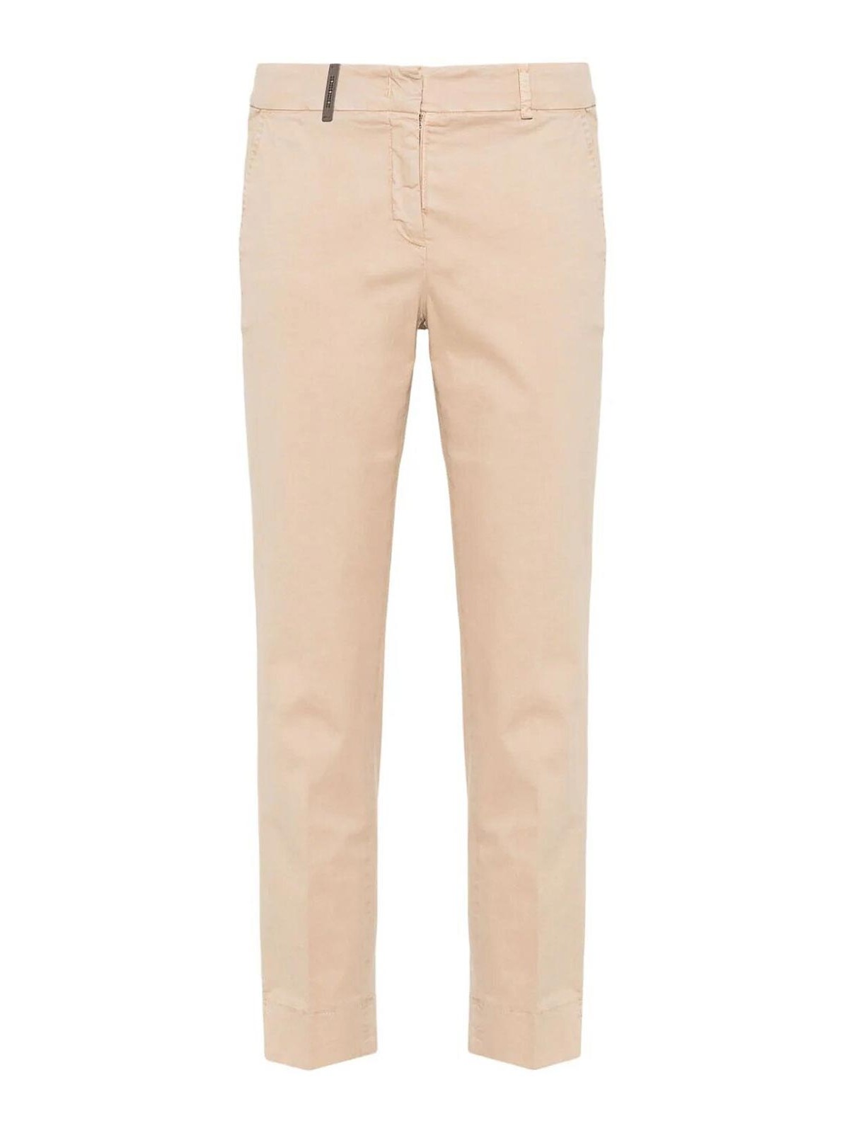 Shop Peserico Straight Leg Trousers In Beige