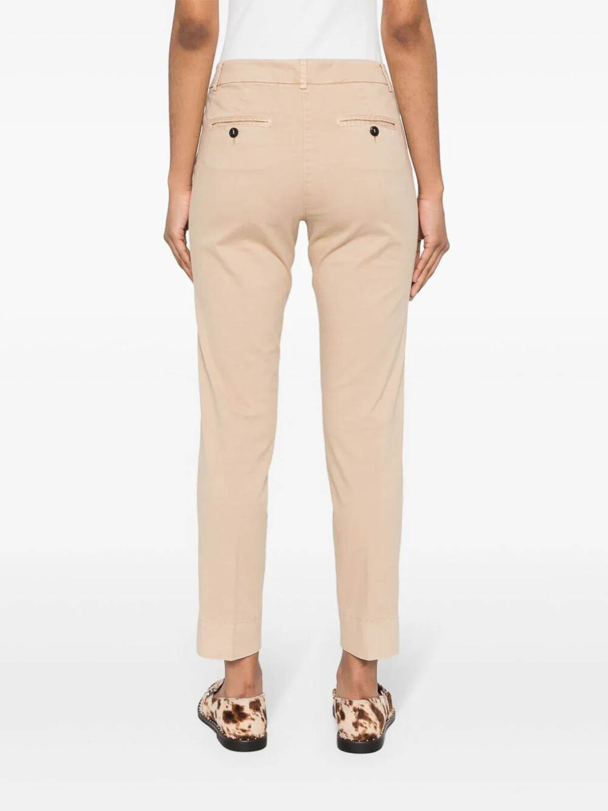 Shop Peserico Straight Leg Trousers In Beige