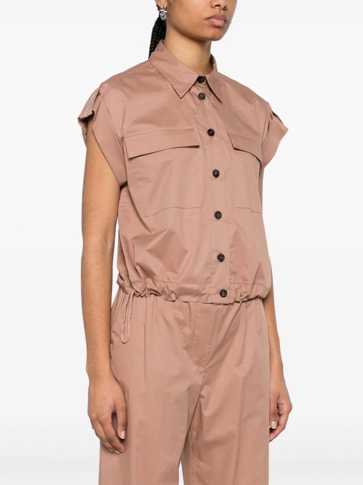 Shop Peserico Sleeveless Shirt In Brown