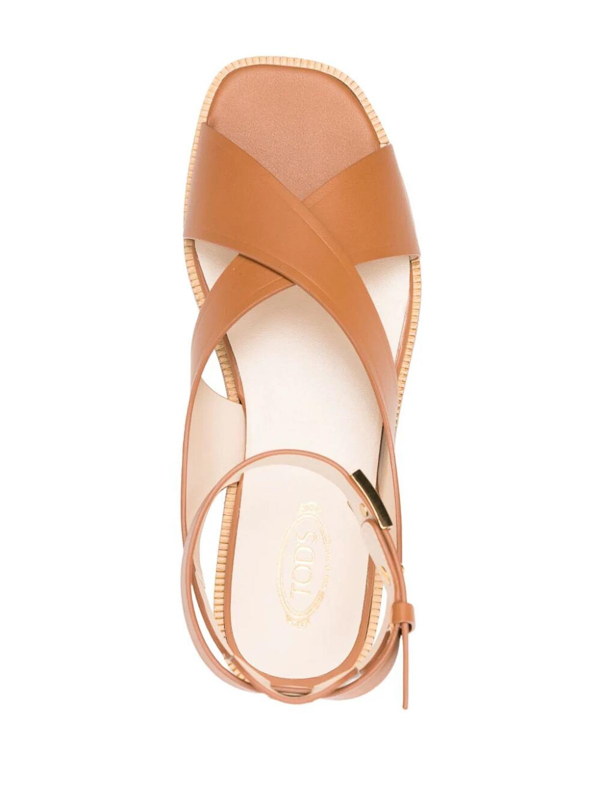 Shop Tod's Criss Cross Sandal In Brown
