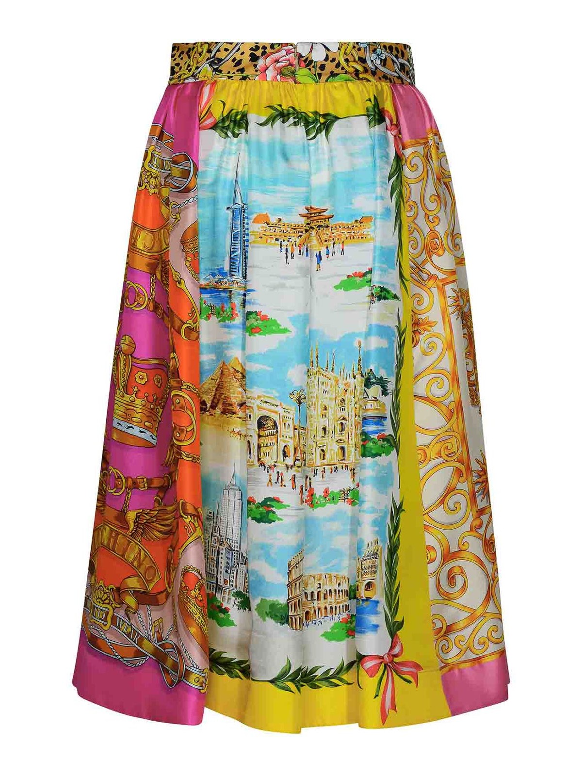 Shop Moschino Multicolor Silk Skirt In Multicolour