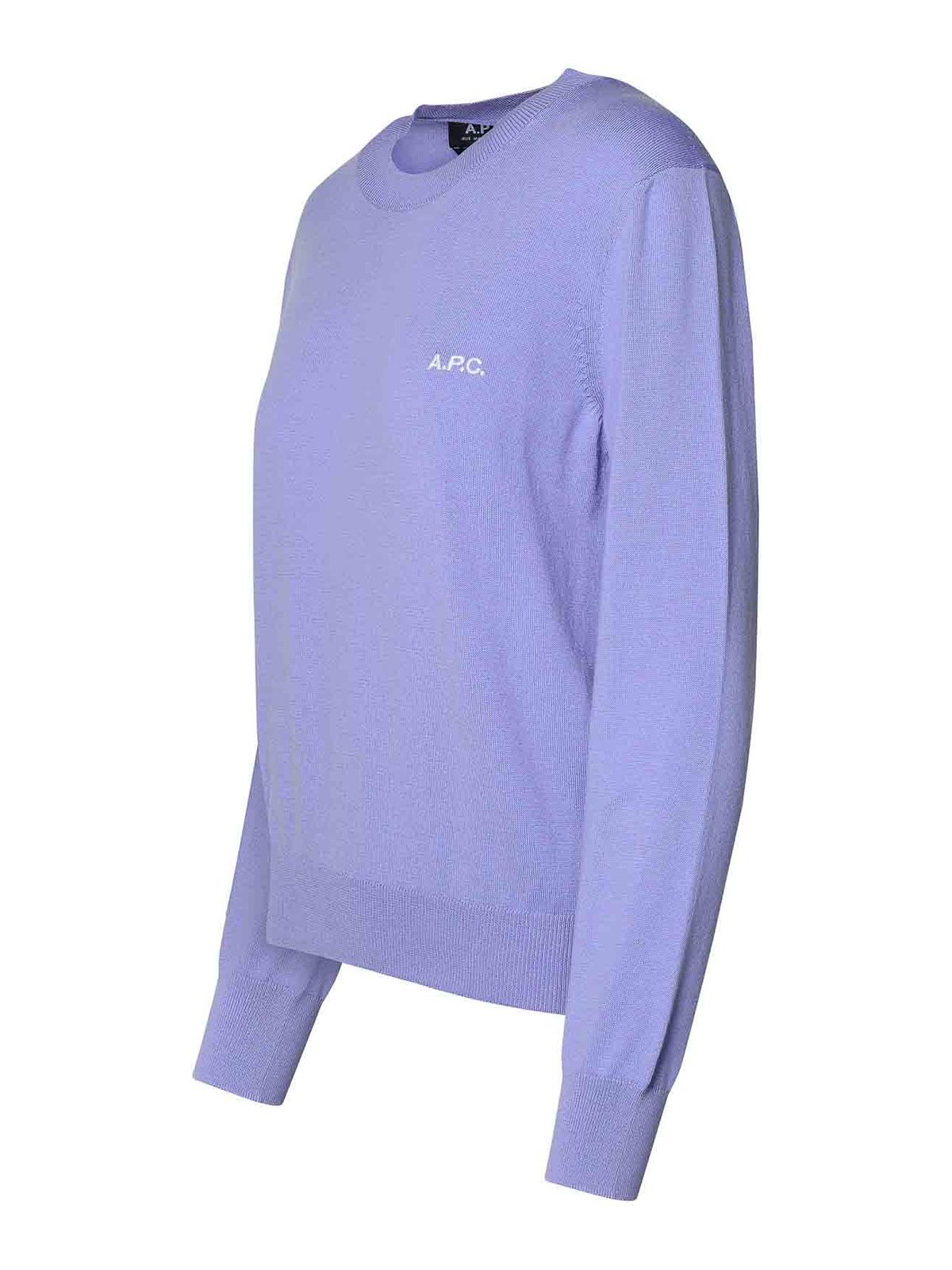 Shop Apc Lilac Cotton Sweater In Light Purple