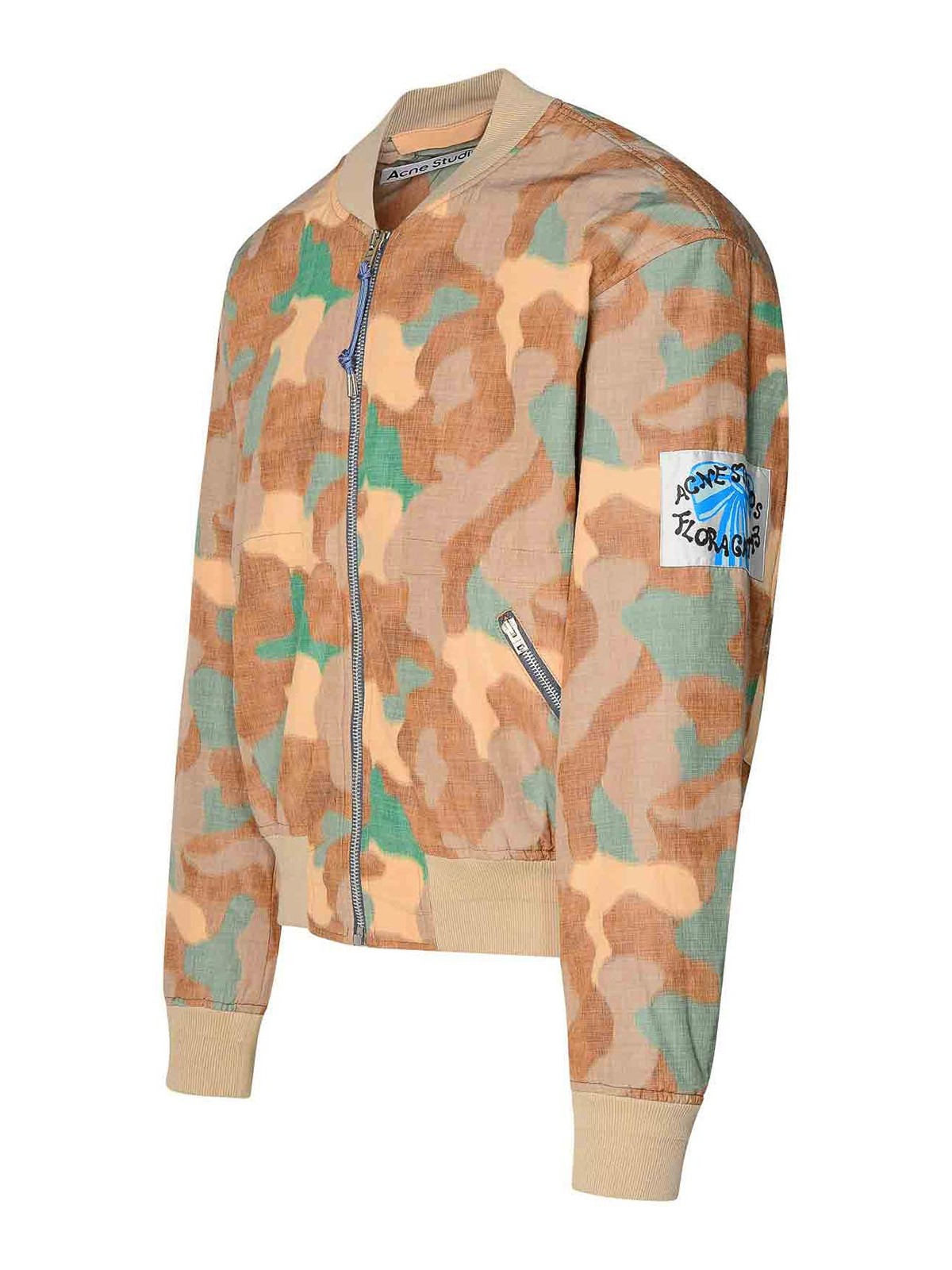 Shop Acne Studios Multicolor Cotton Blend Bomber Jacket In Multicolour