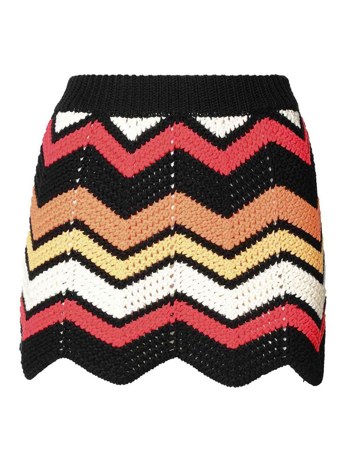 Shop Alanui Multicolor Cotton Blend Miniskirt In Multicolour