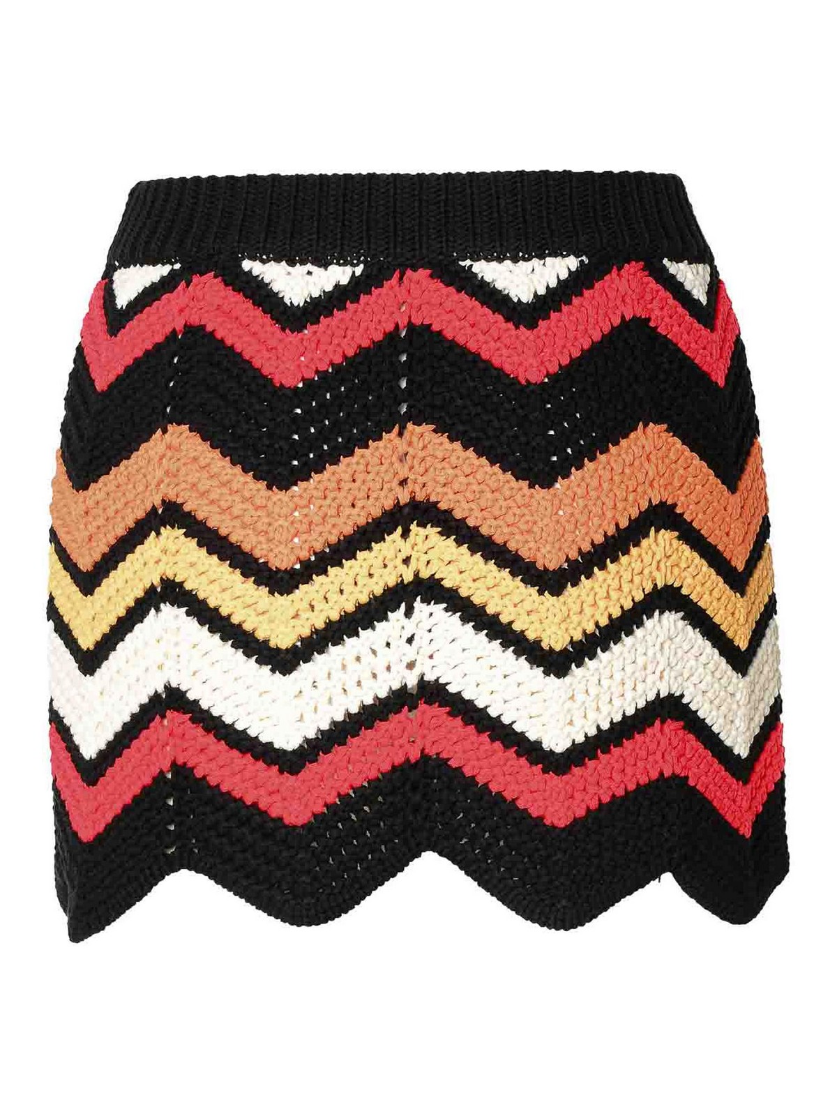 Shop Alanui Multicolor Cotton Blend Miniskirt In Multicolour