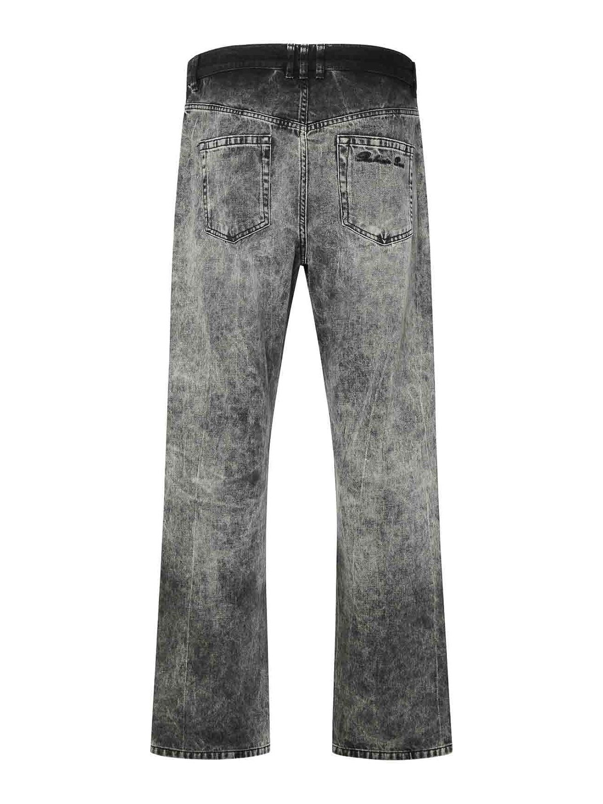 Shop Balmain Gray Cotton Jeans In Grey