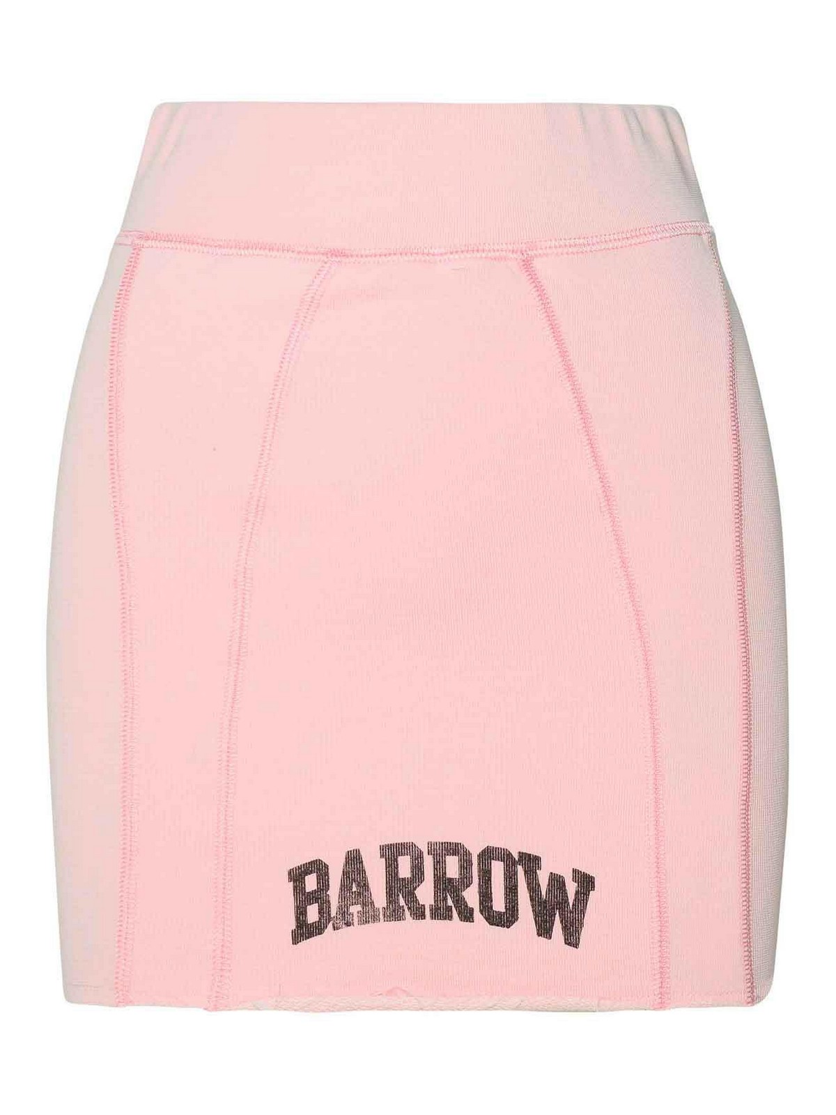 Shop Barrow Pink Cotton Miniskirt In Nude & Neutrals