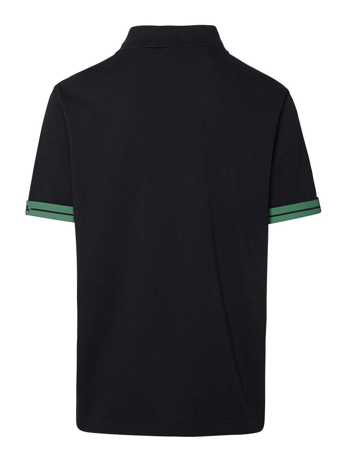 Shop Burberry Black Cotton Polo Shirt