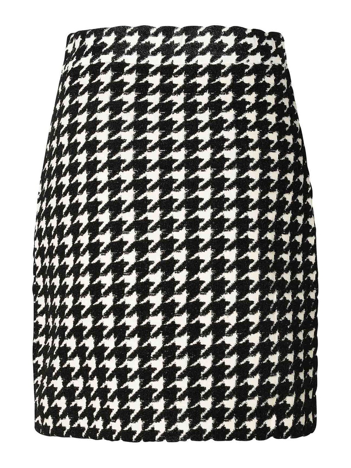 Shop Burberry Black Viscose Blend Skirt In Multicolour