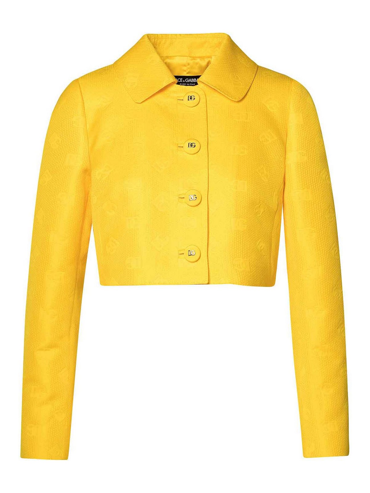 Shop Dolce & Gabbana Yellow Cotton Blend Jacket