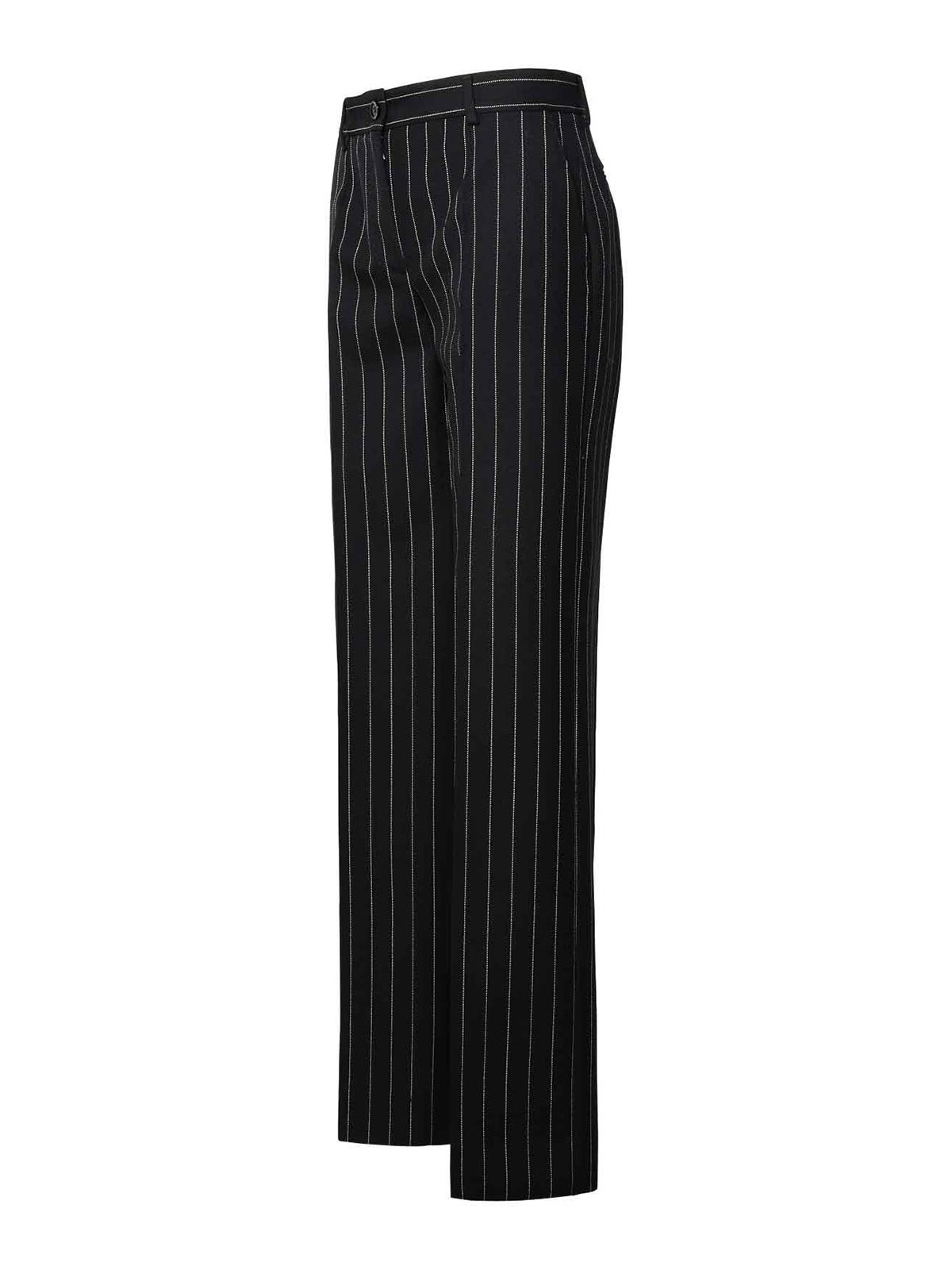 Shop Dolce & Gabbana Black Virgin Wool Trousers