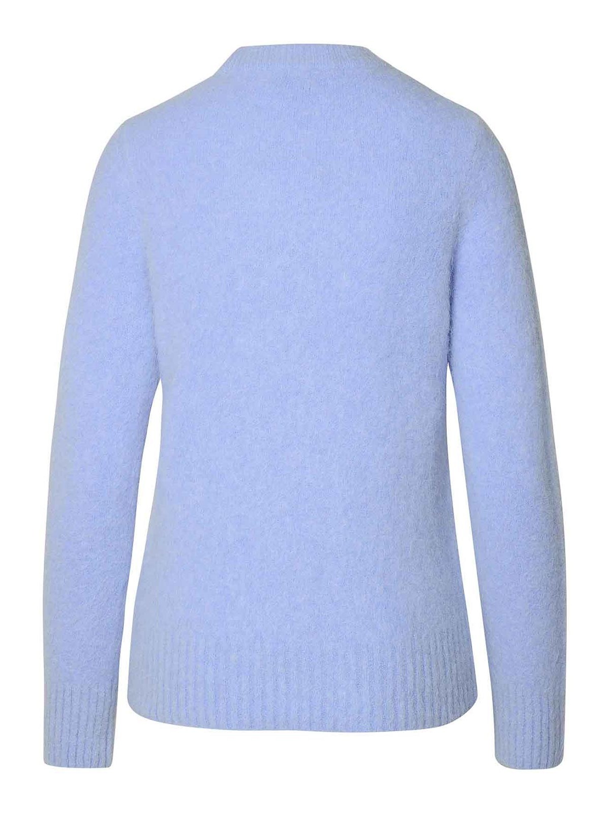 Shop Ganni Light Blue Virgin Wool Blend Sweater In Light Purple
