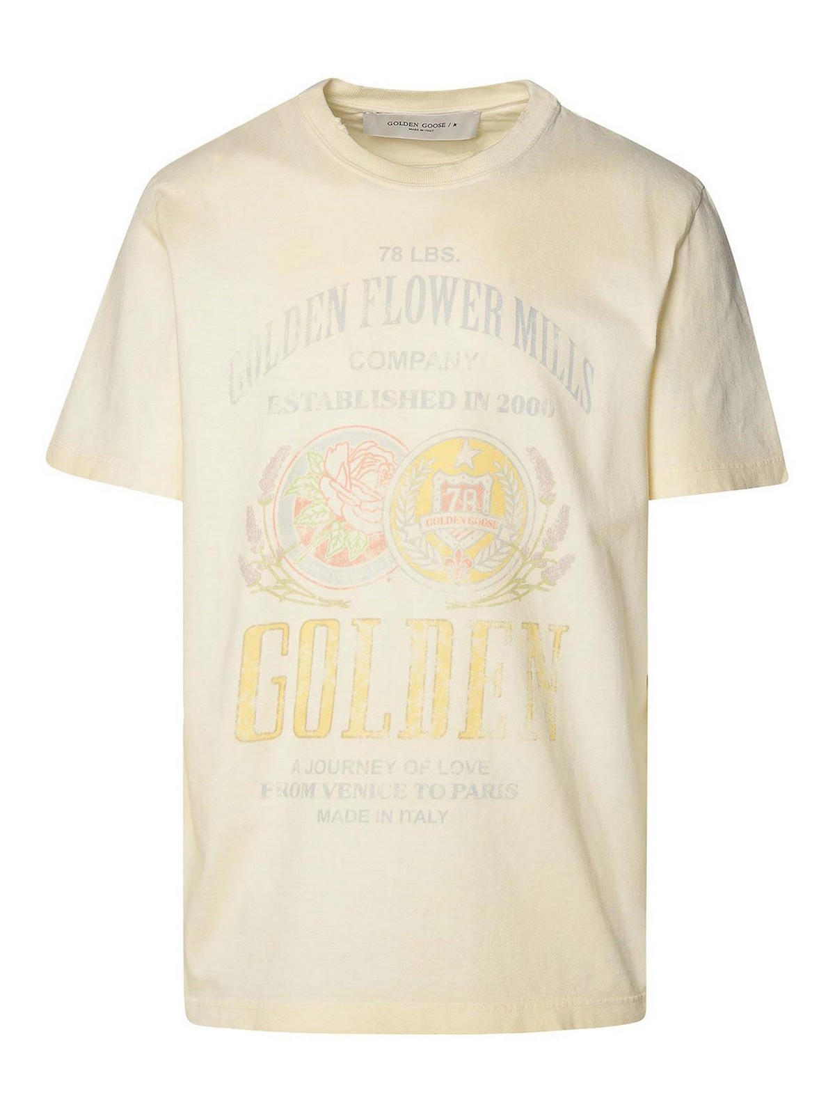 Golden Goose Ivory Cotton T-shirt In Cream