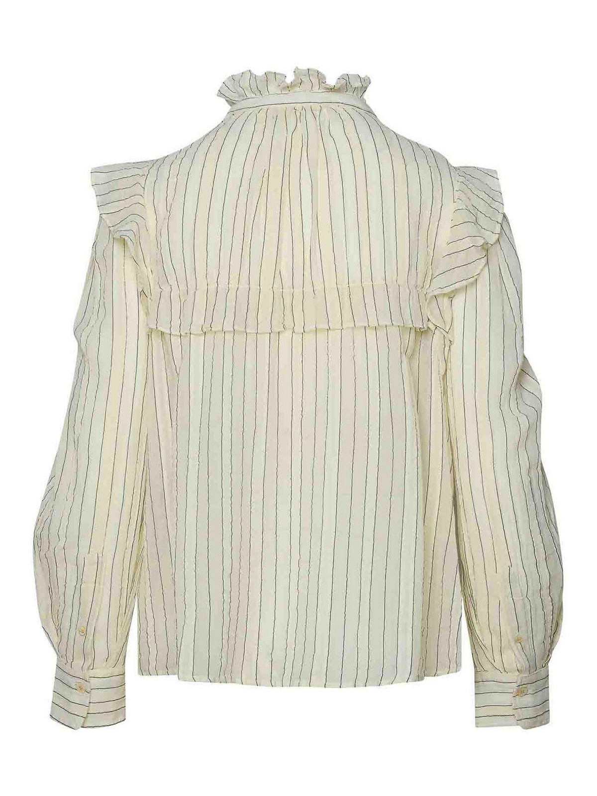 Shop Isabel Marant Idety Ivory Cotton Shirt In Cream