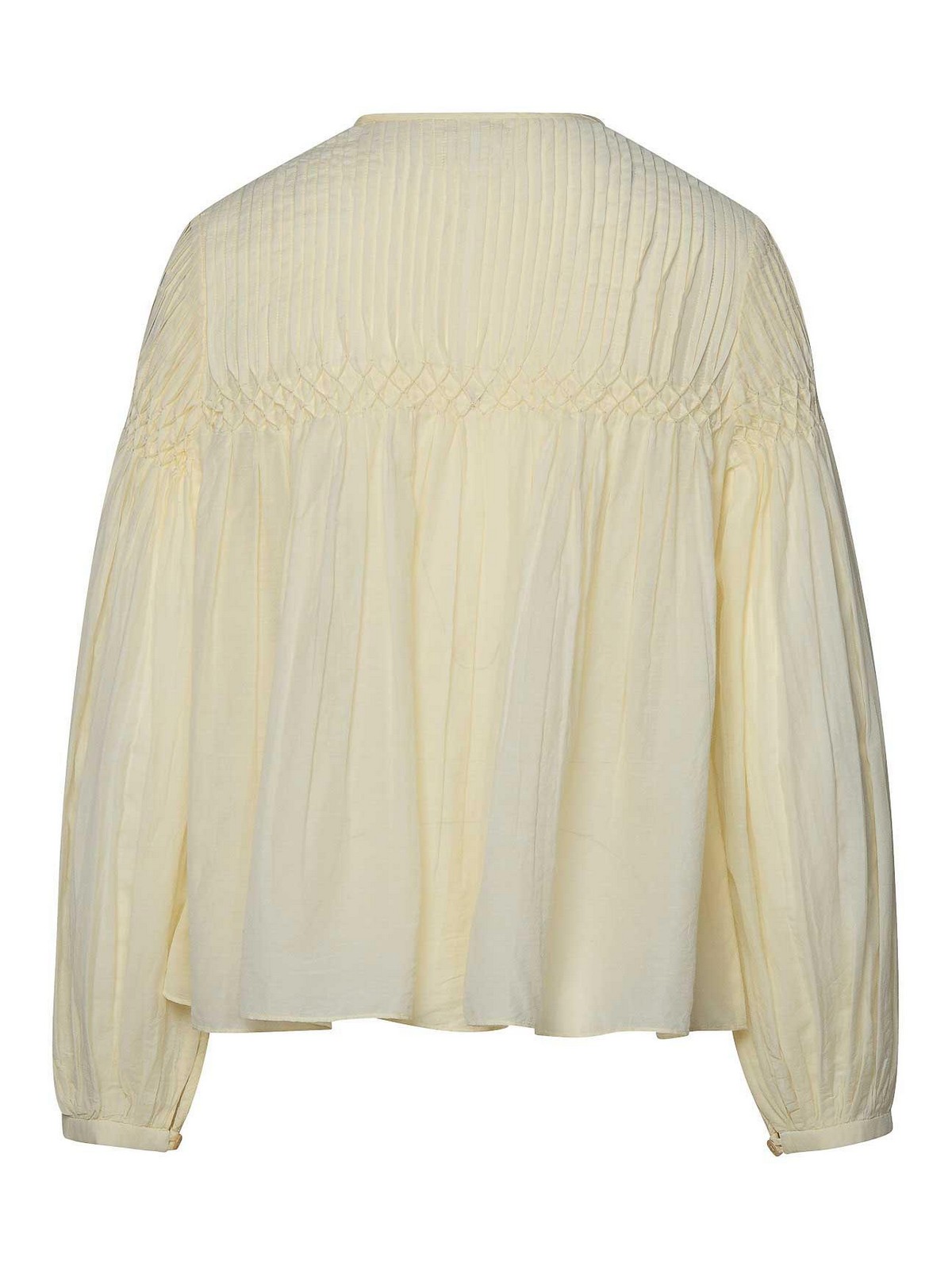 Shop Isabel Marant Abadi Ivory Cotton Blend Shirt In Cream