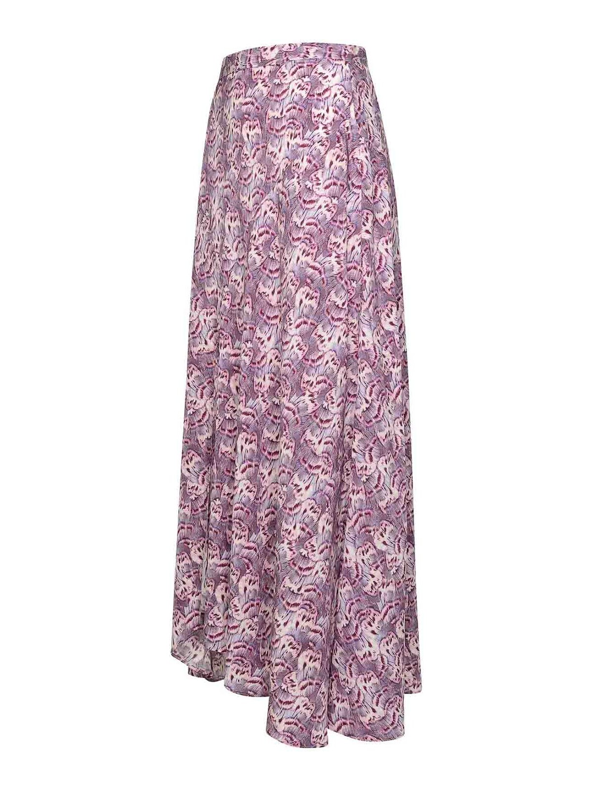 Shop Isabel Marant Sakura Mallow Silk Blend Skirt In Purple