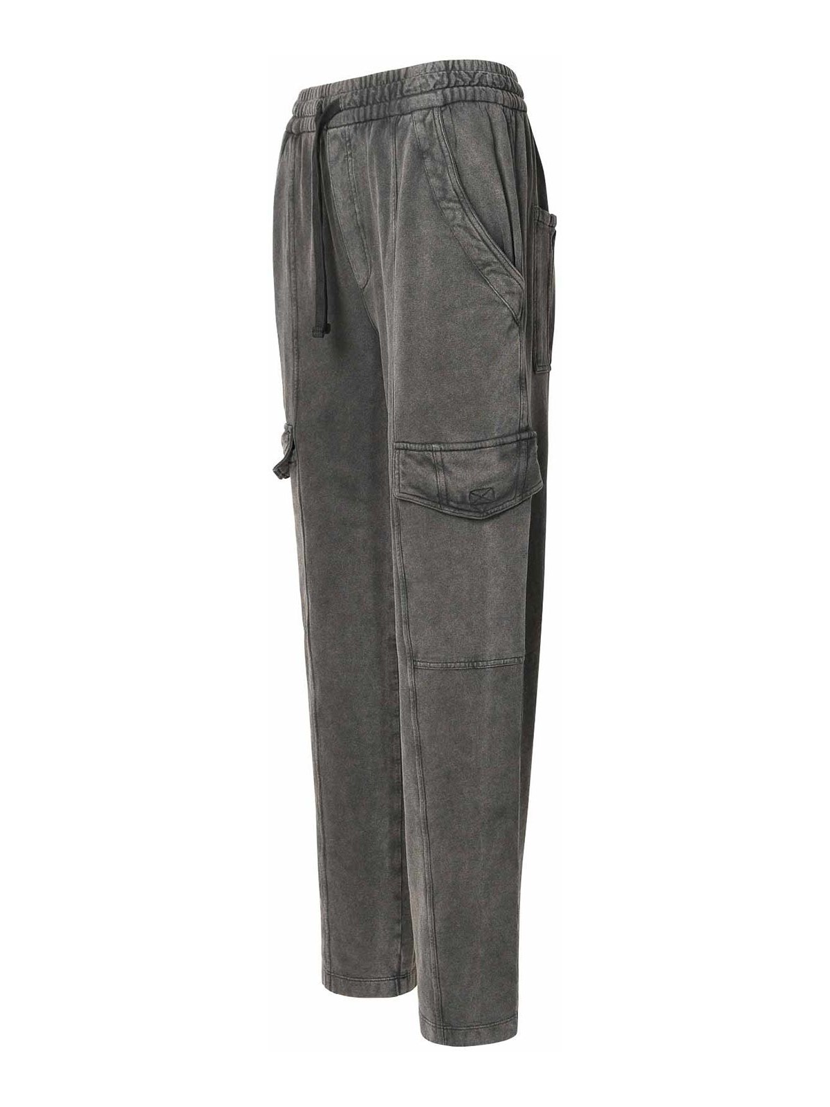 Shop Isabel Marant Peorana Grey Cotton Pants In Black