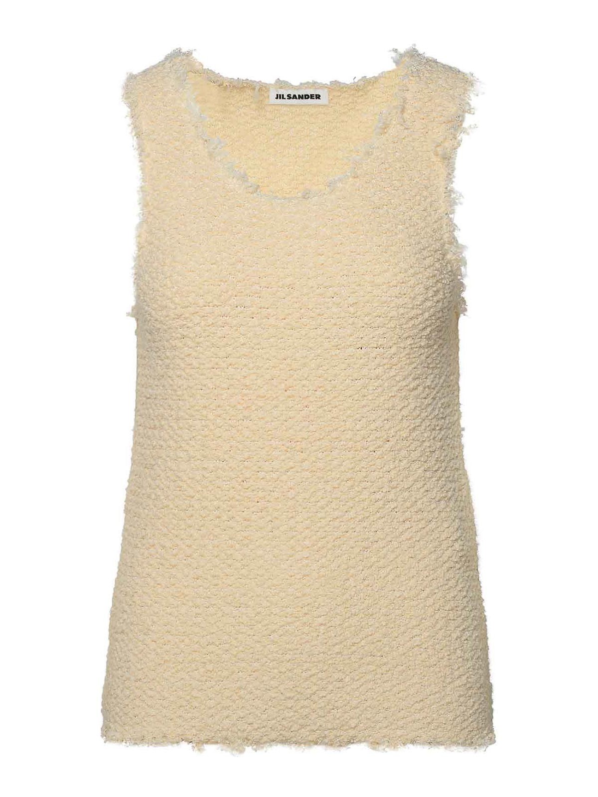Jil Sander Cream Cotton Blend Tank Top In Cream