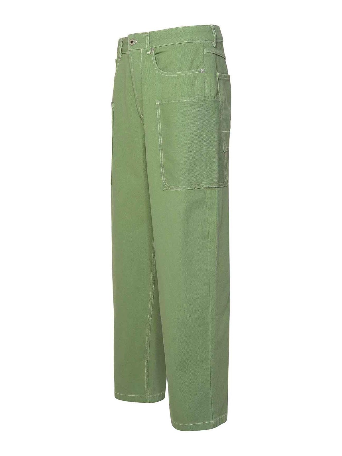 Shop Kenzo Green Cotton Pants