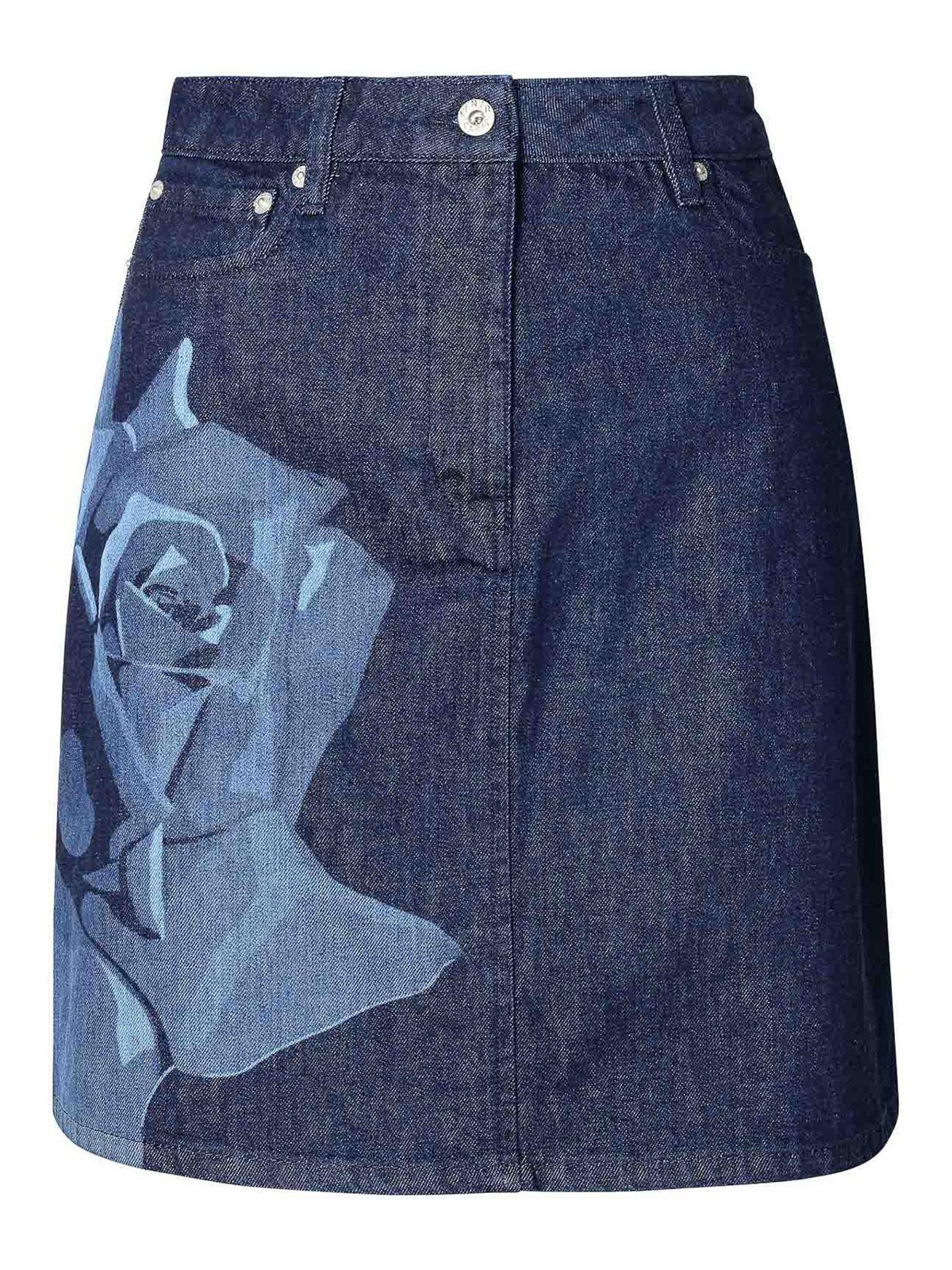 Shop Kenzo Blue Cotton Miniskirt