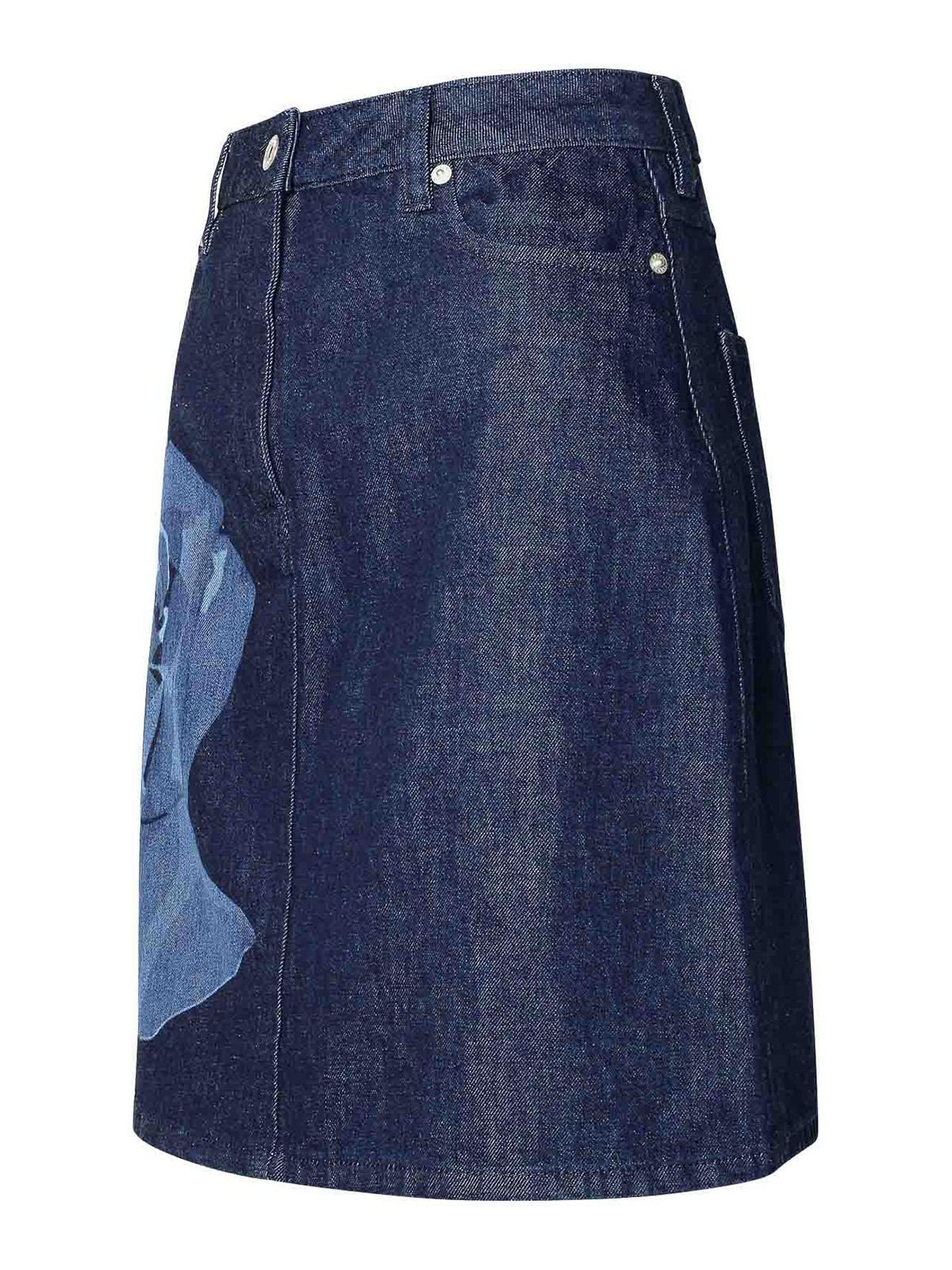 Shop Kenzo Blue Cotton Miniskirt