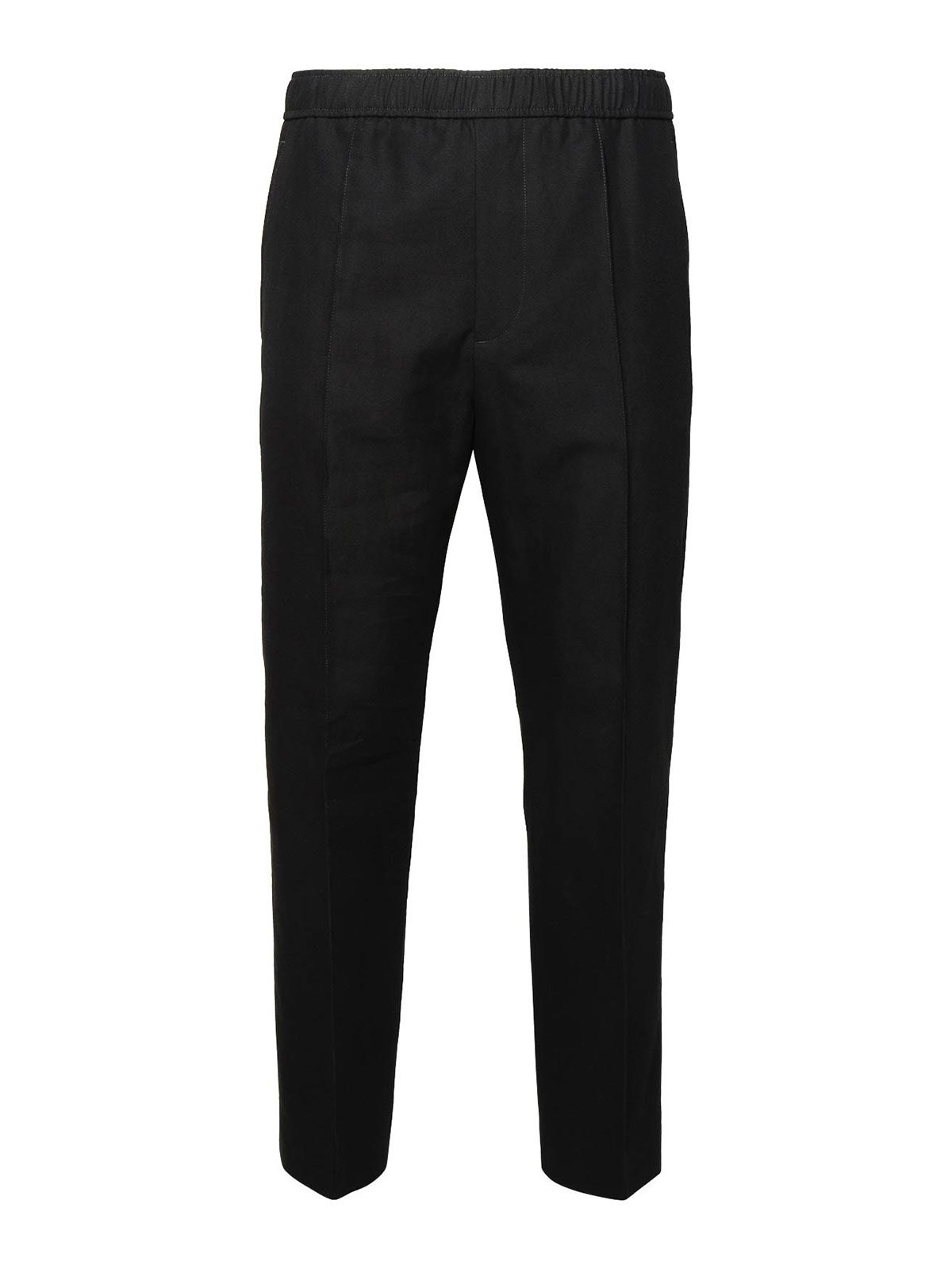 Shop Lanvin Black Linen Blend Trousers