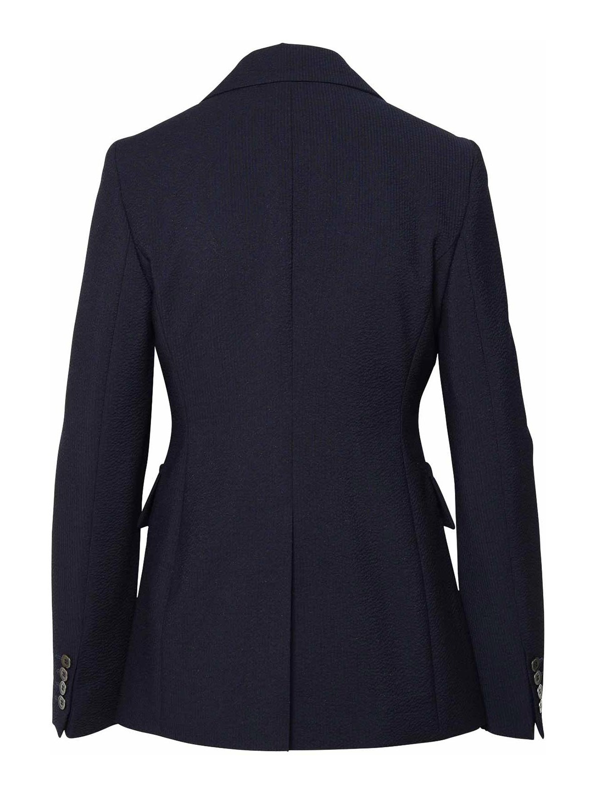 Shop Max Mara Navy Virgin Wool Blend Blazer In Dark Blue