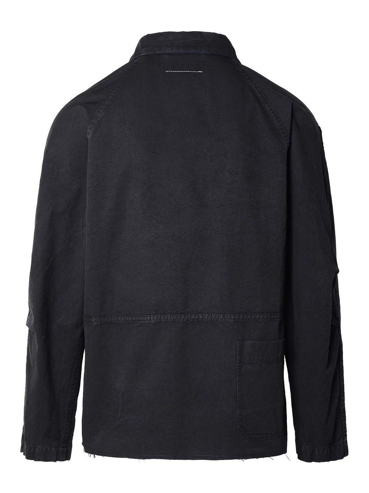 Shop Mm6 Maison Margiela Navy Cotton Jacket In Dark Blue