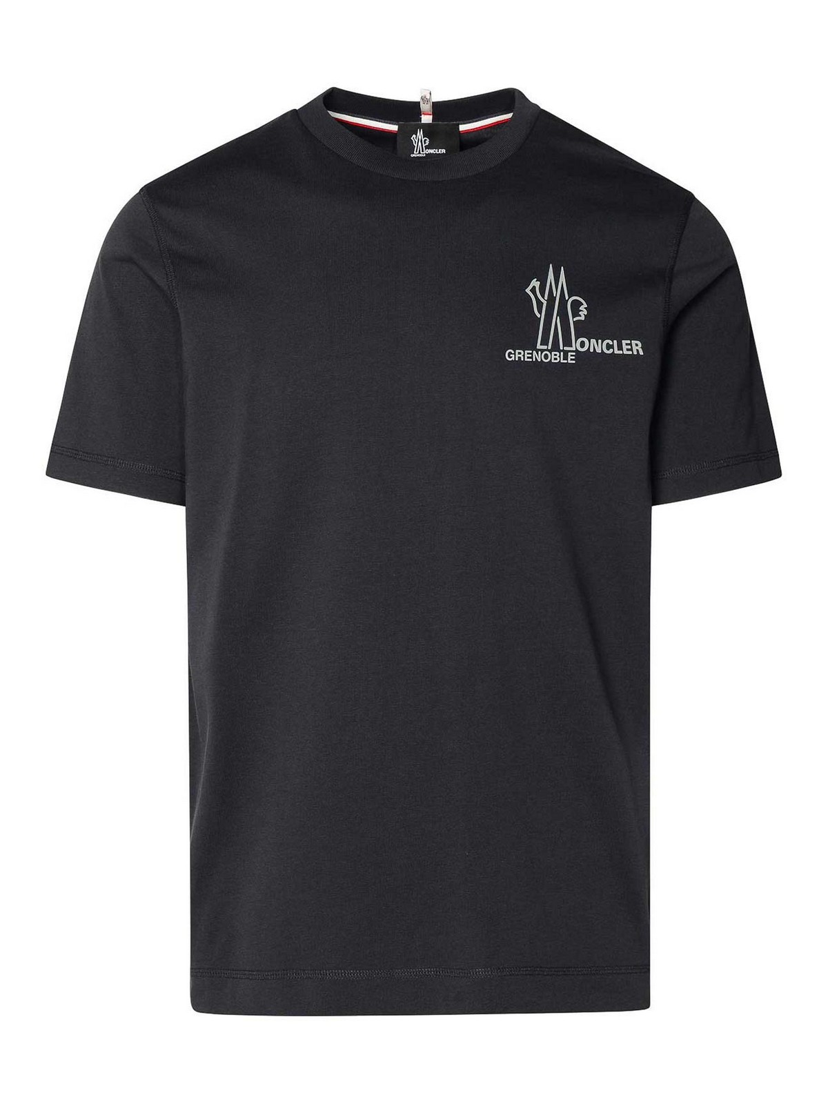 Shop Moncler Navy Cotton T-shirt In Dark Blue