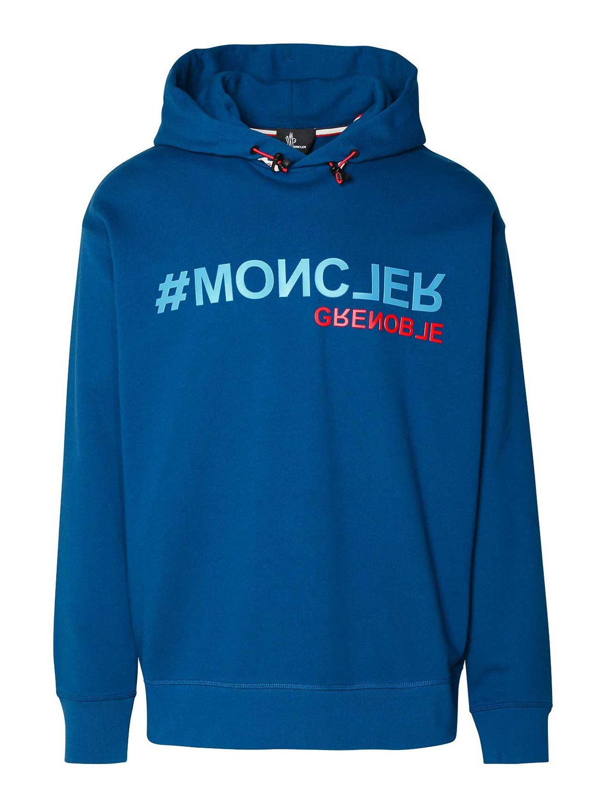 Shop Moncler Blue Cotton Sweatshirt