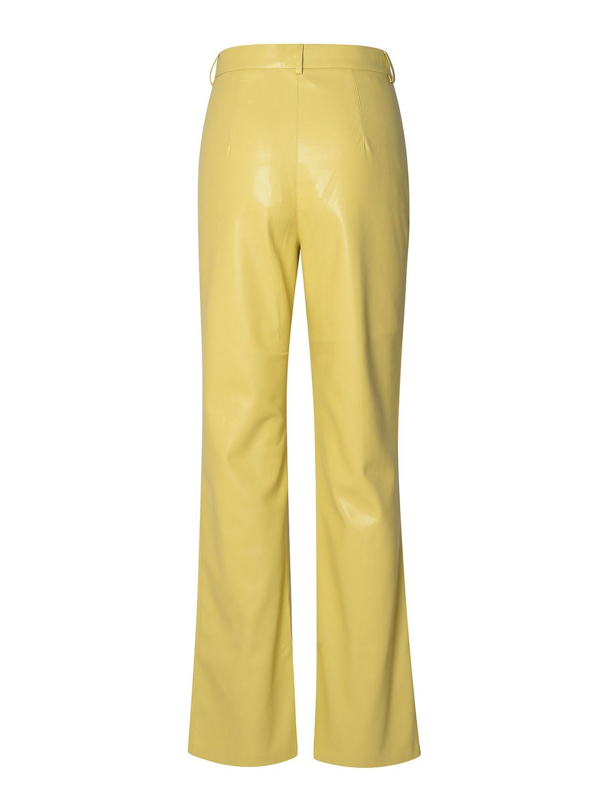 Shop Nanushka Leena Lime Polyurethane Pants In Yellow