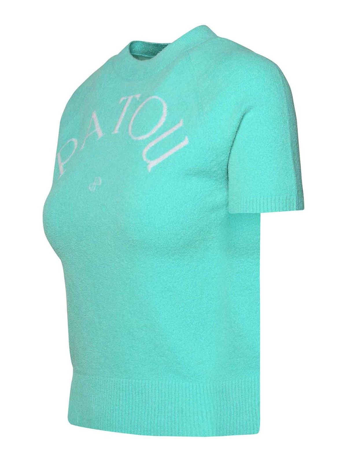 Shop Patou Teal Cotton Blend Sweater In Light Blue