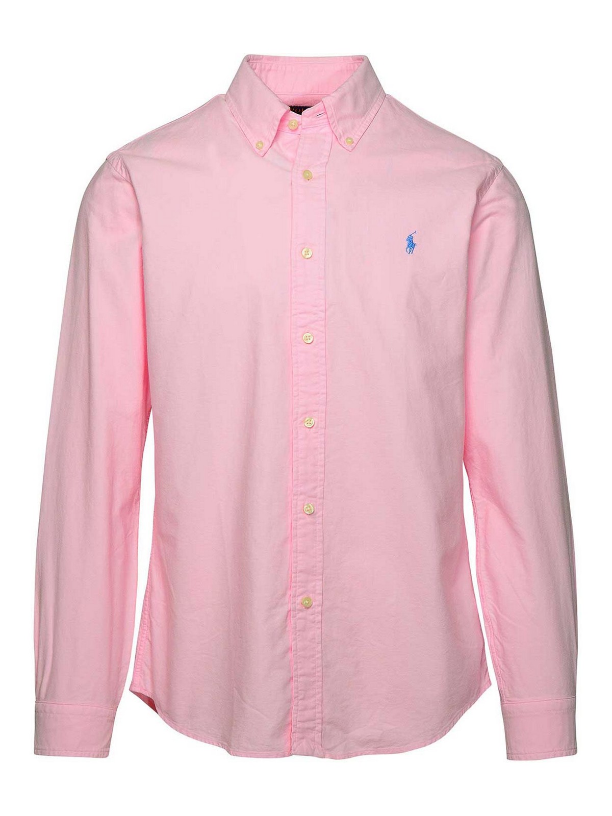 Shop Polo Ralph Lauren Pink Cotton Shirt In Nude & Neutrals