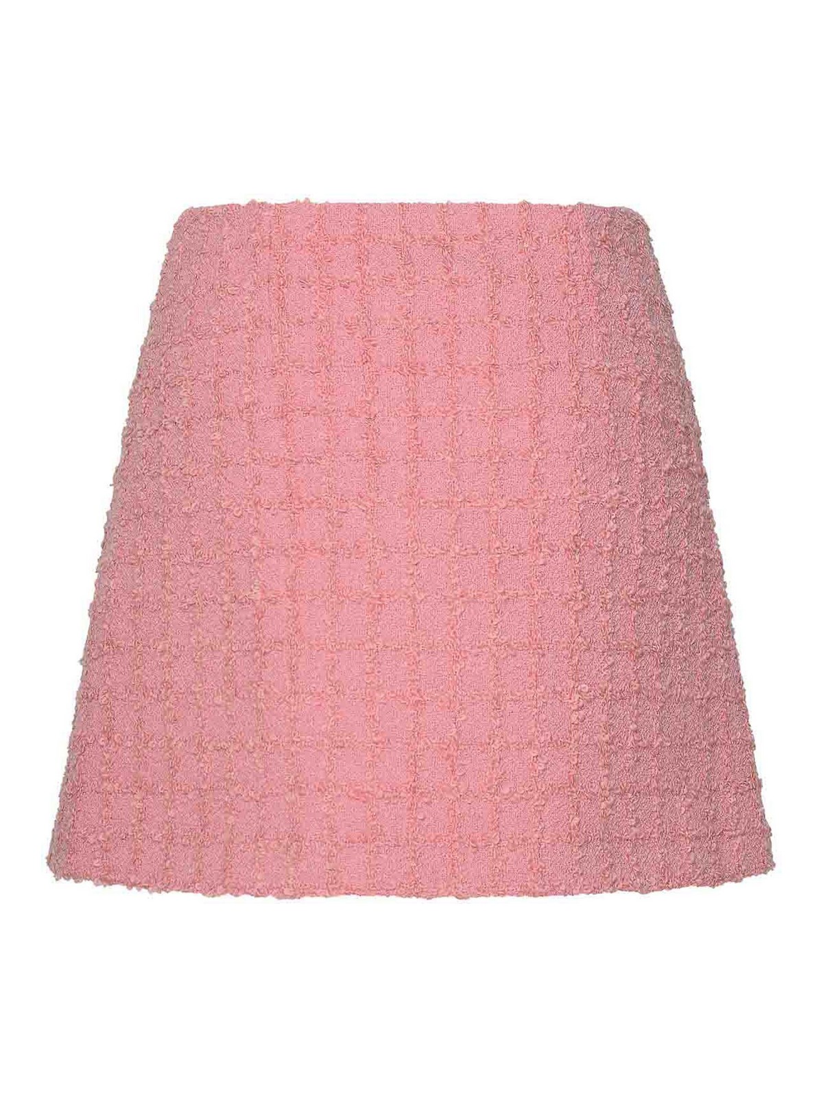 Shop Versace Pink Virgin Wool Blend Skirt In Nude & Neutrals