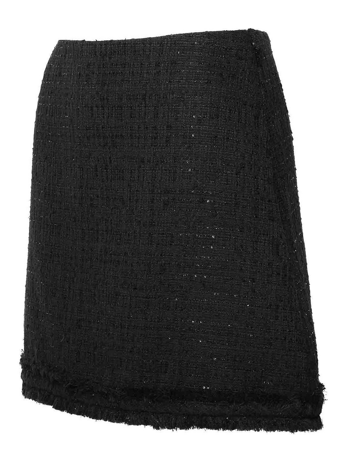Shop Versace Black Cotton Blend Miniskirt