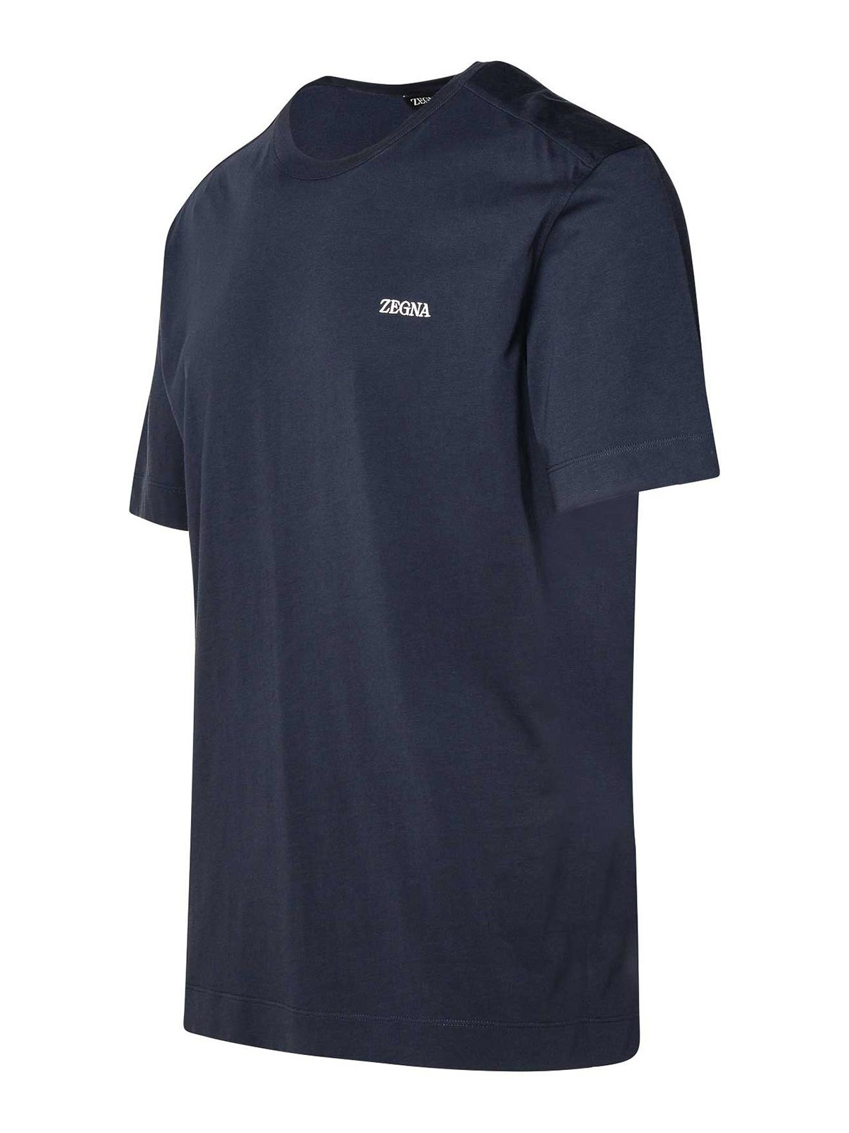 Zegna Blue Cotton T-Shirt - Blue - Men | RE7360A5B760B09
