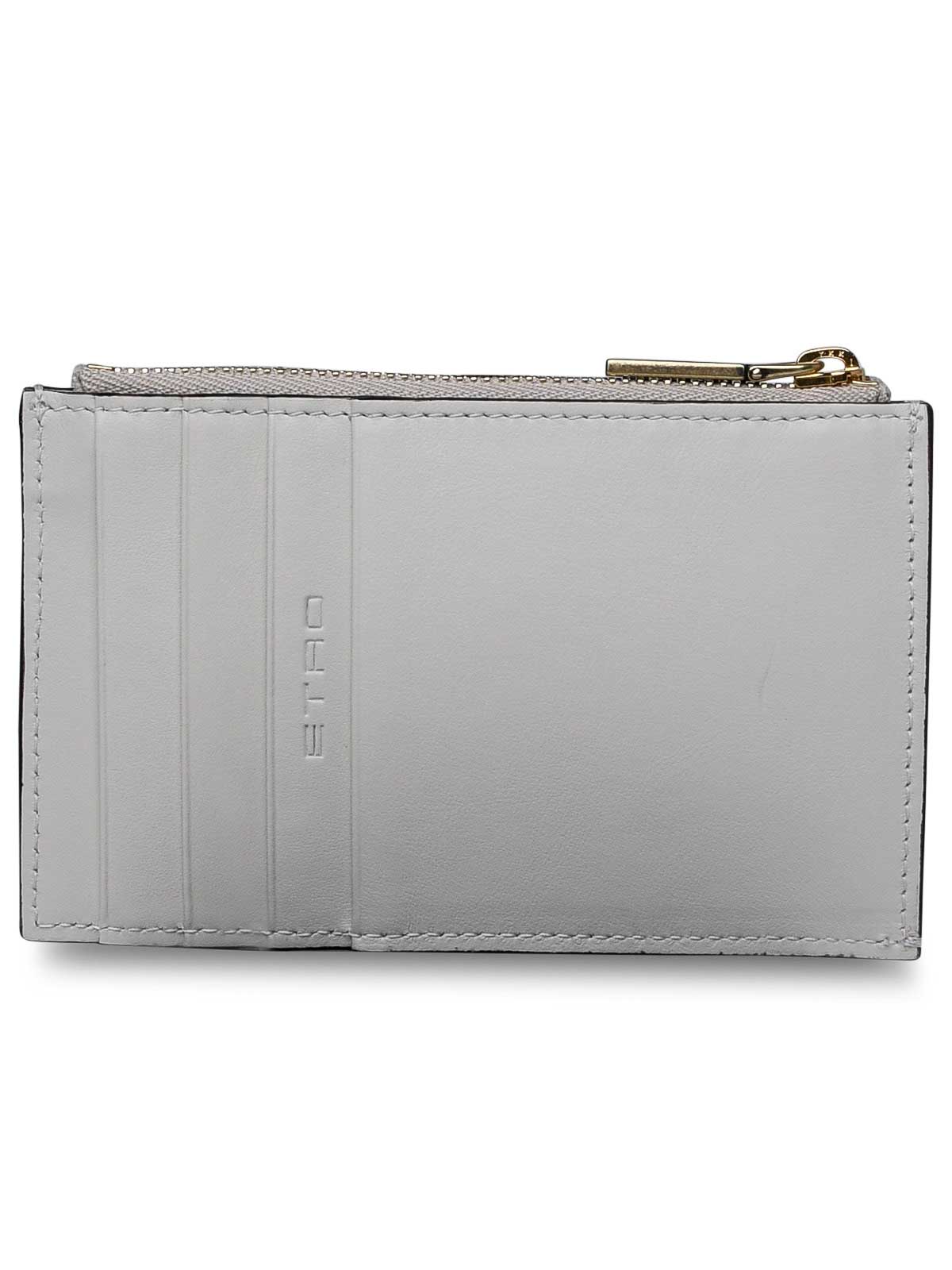 Shop Etro White Leather Wallet