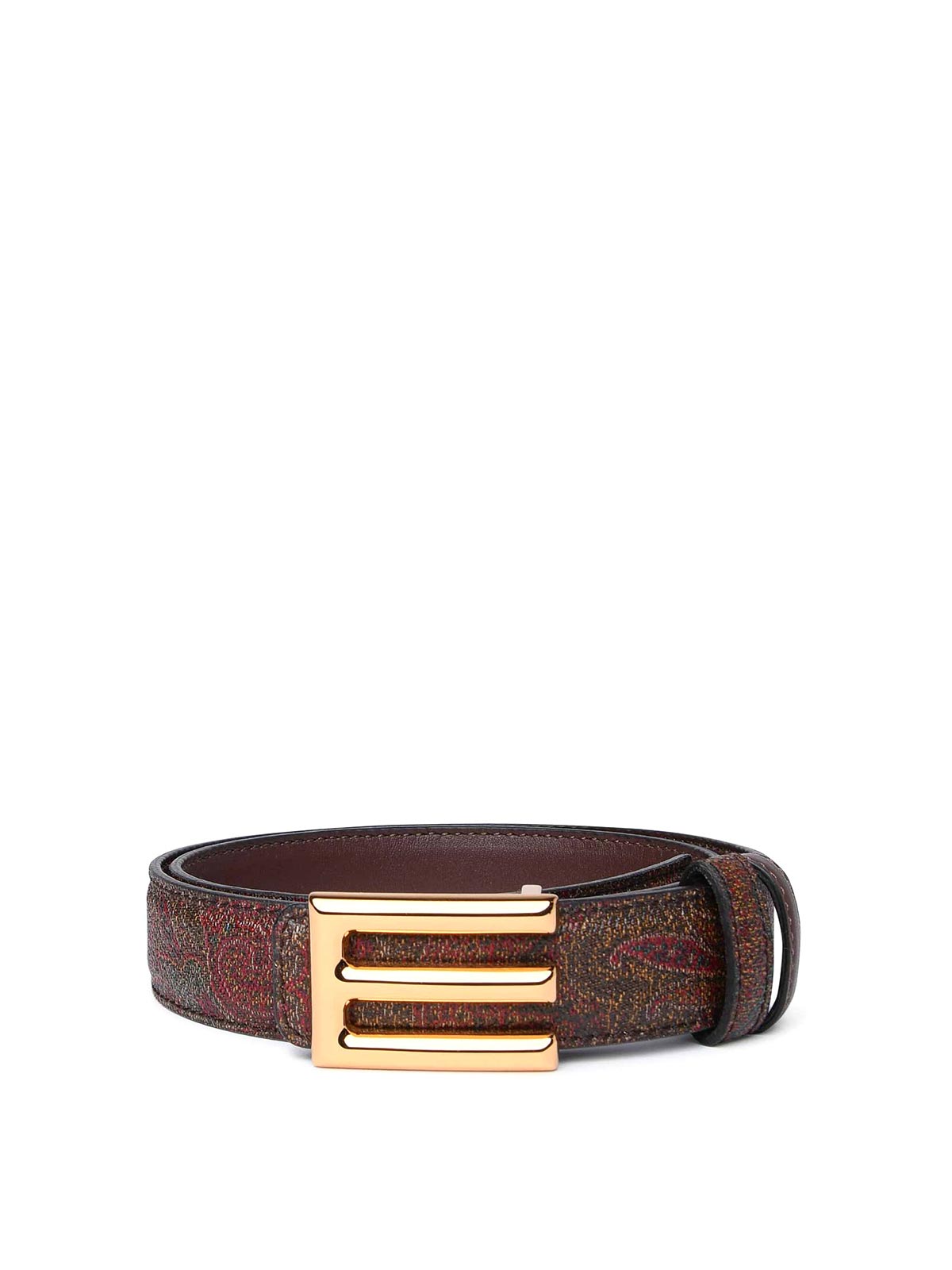 ETRO logo-buckle reversible leather belt - Brown