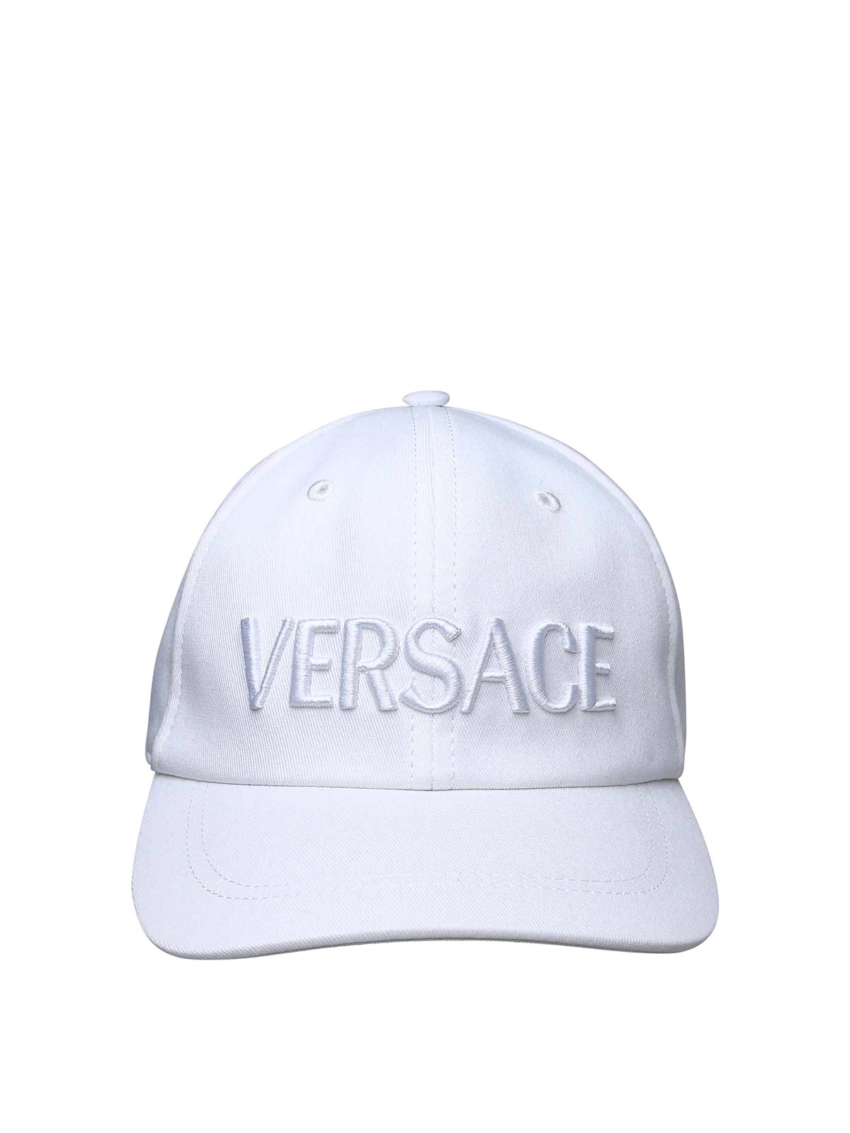 Shop Versace White Cotton Cap