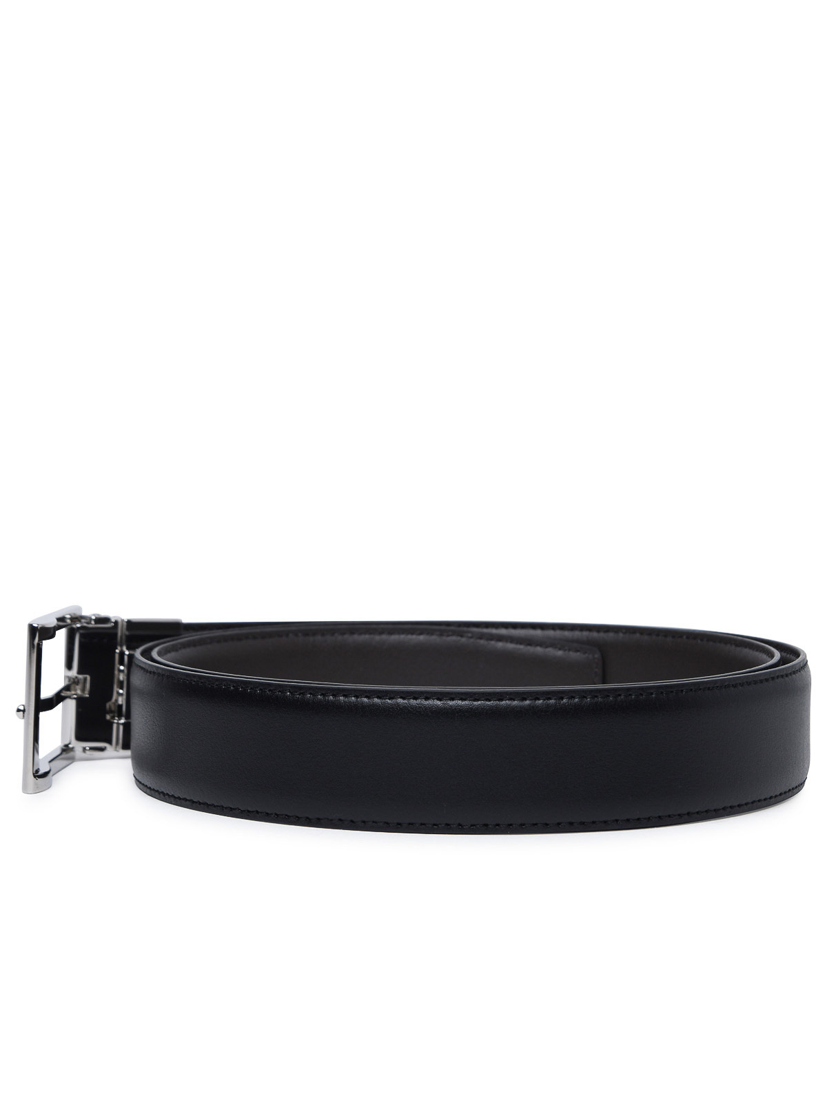 Shop Zegna Reversible Black Leather Belt